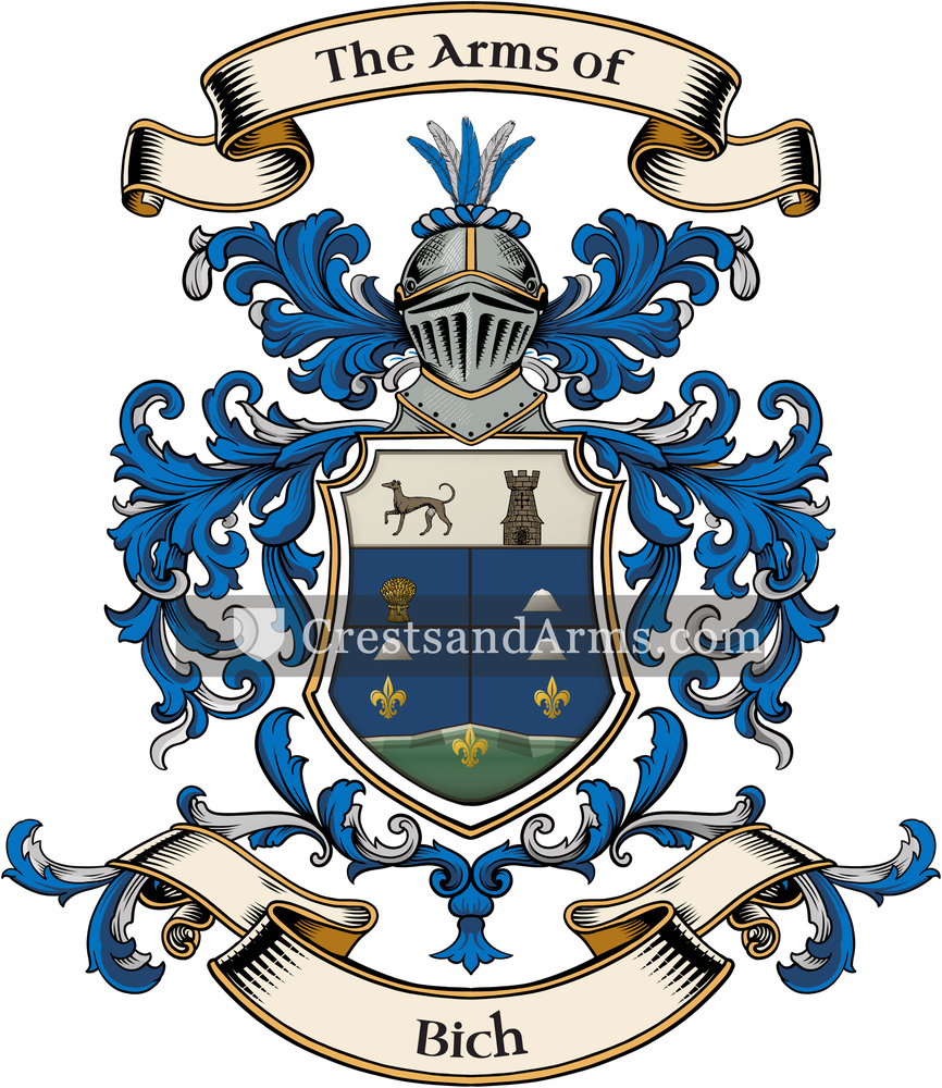 The Bich coat of arms, drawn from the recorded blazon