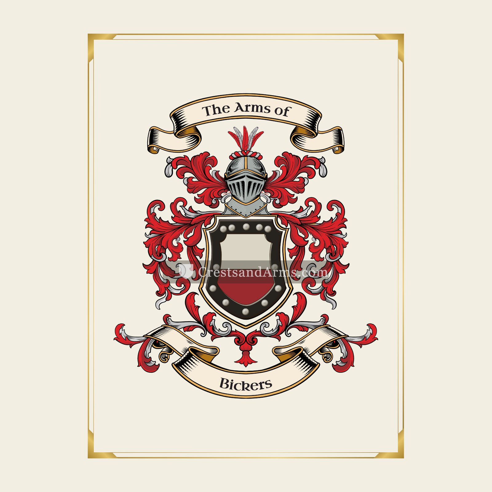 With gold border