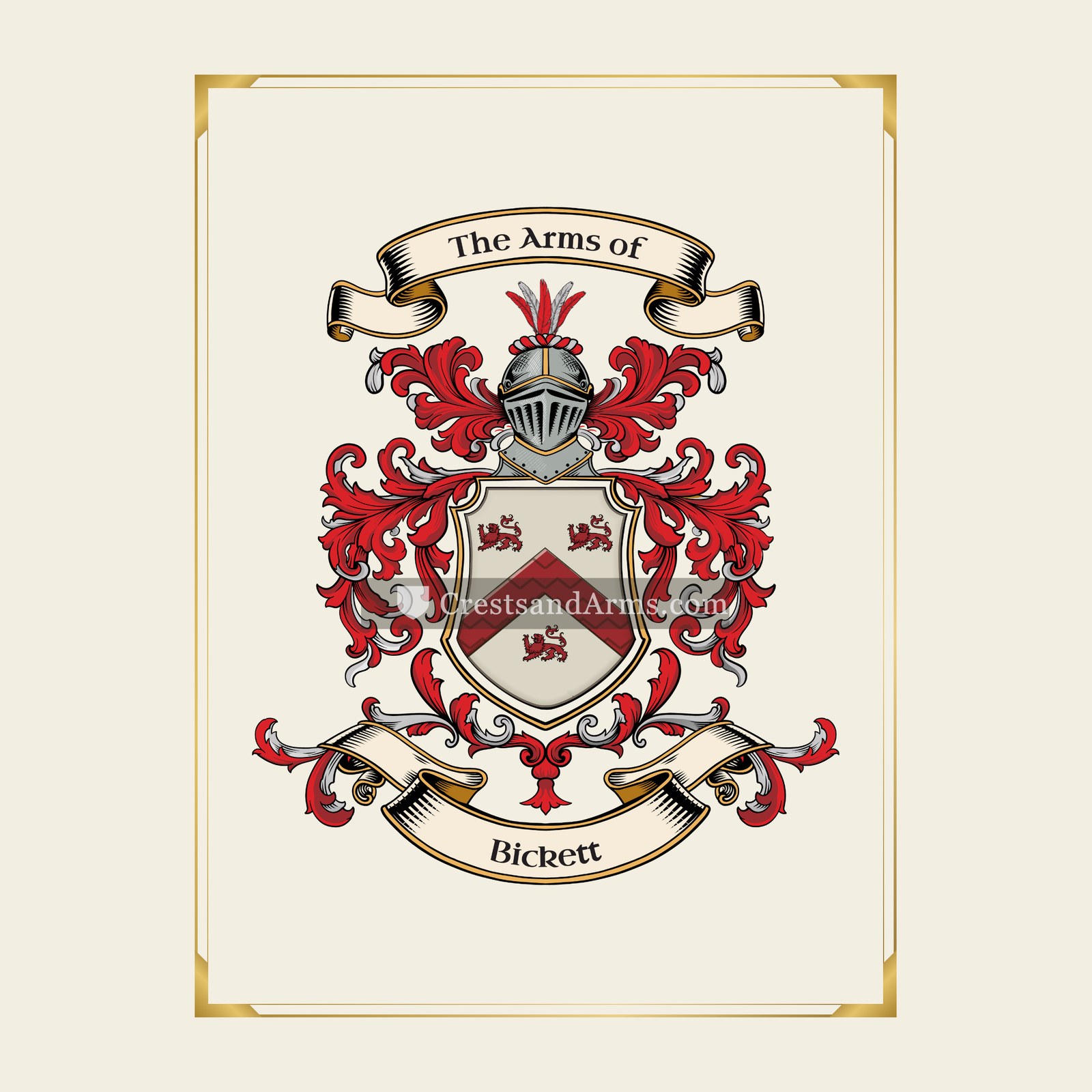 With gold border