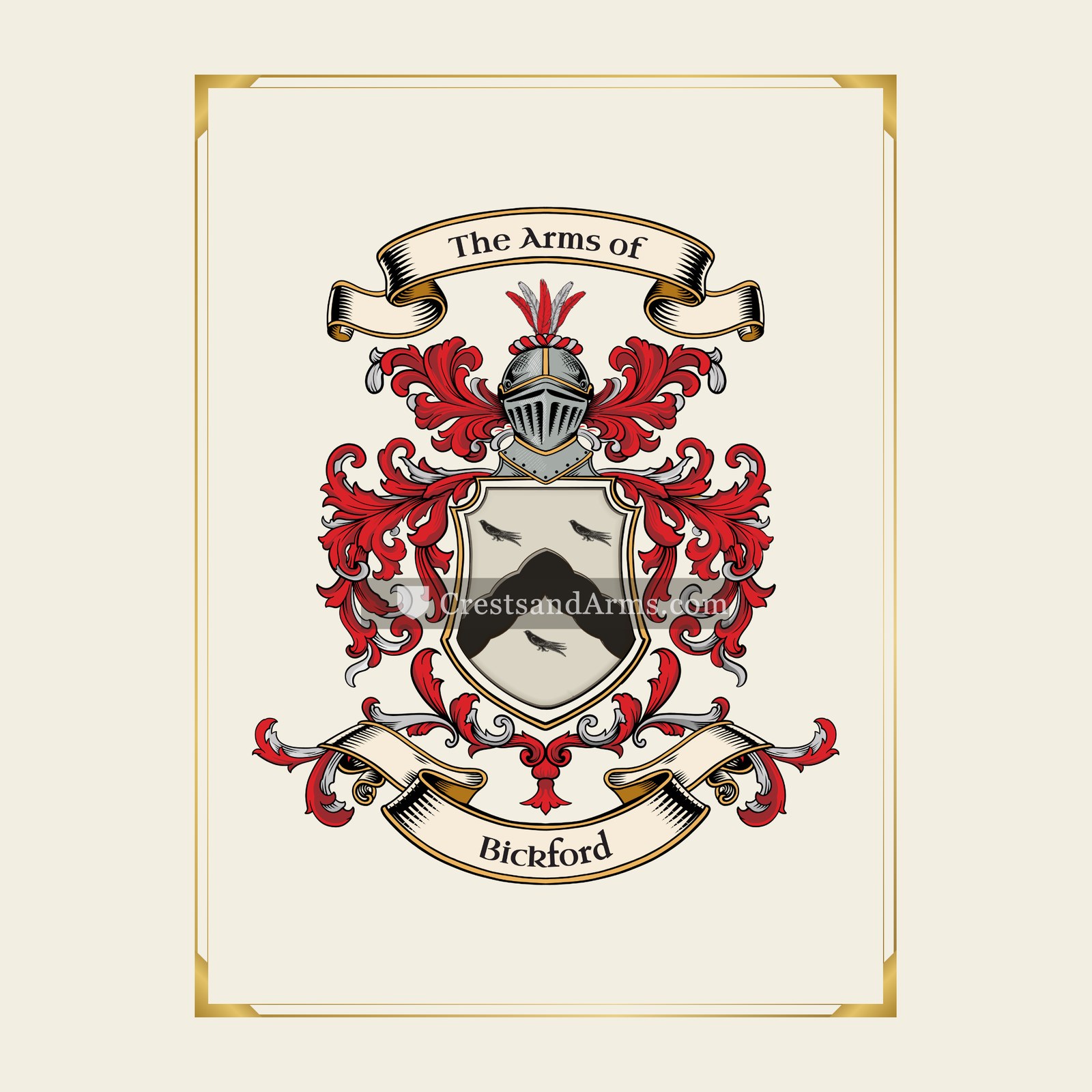 With gold border