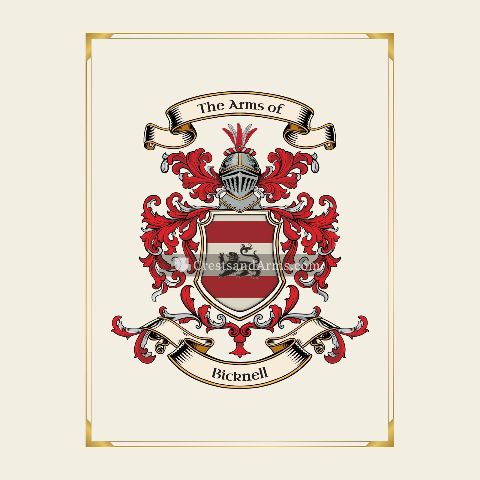 With gold border