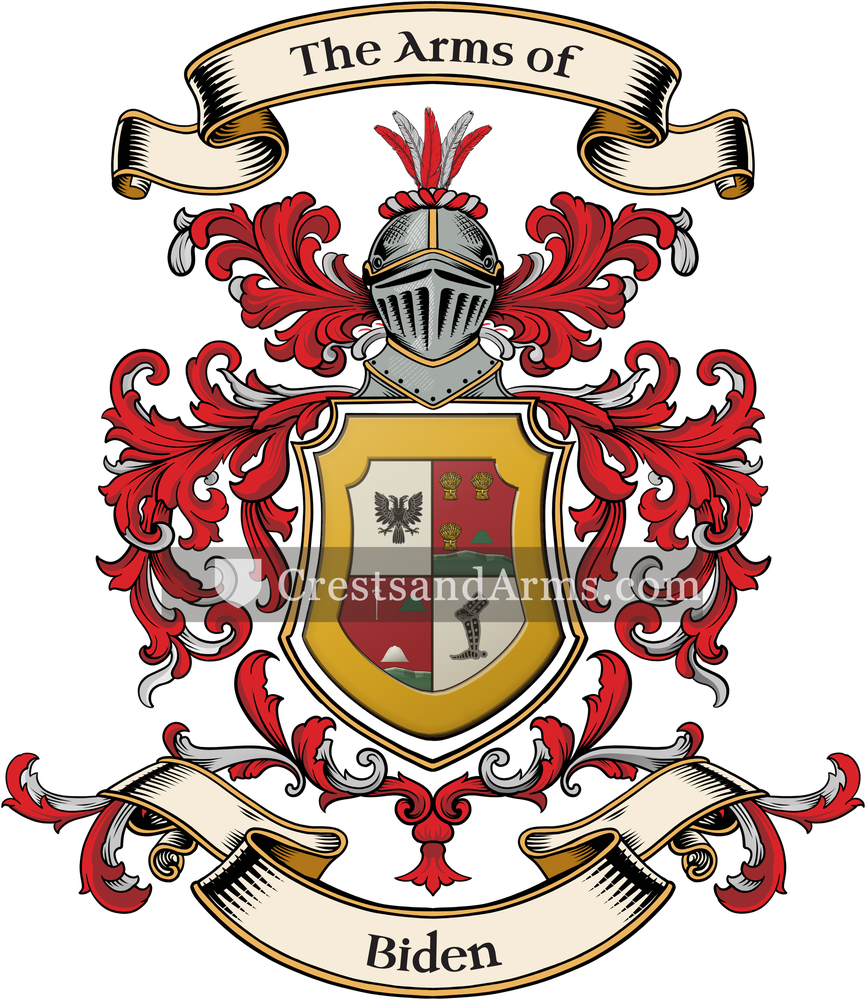 The Biden coat of arms, drawn from the recorded blazon