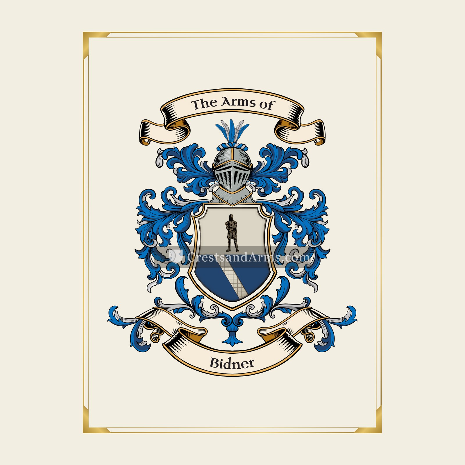 With gold border
