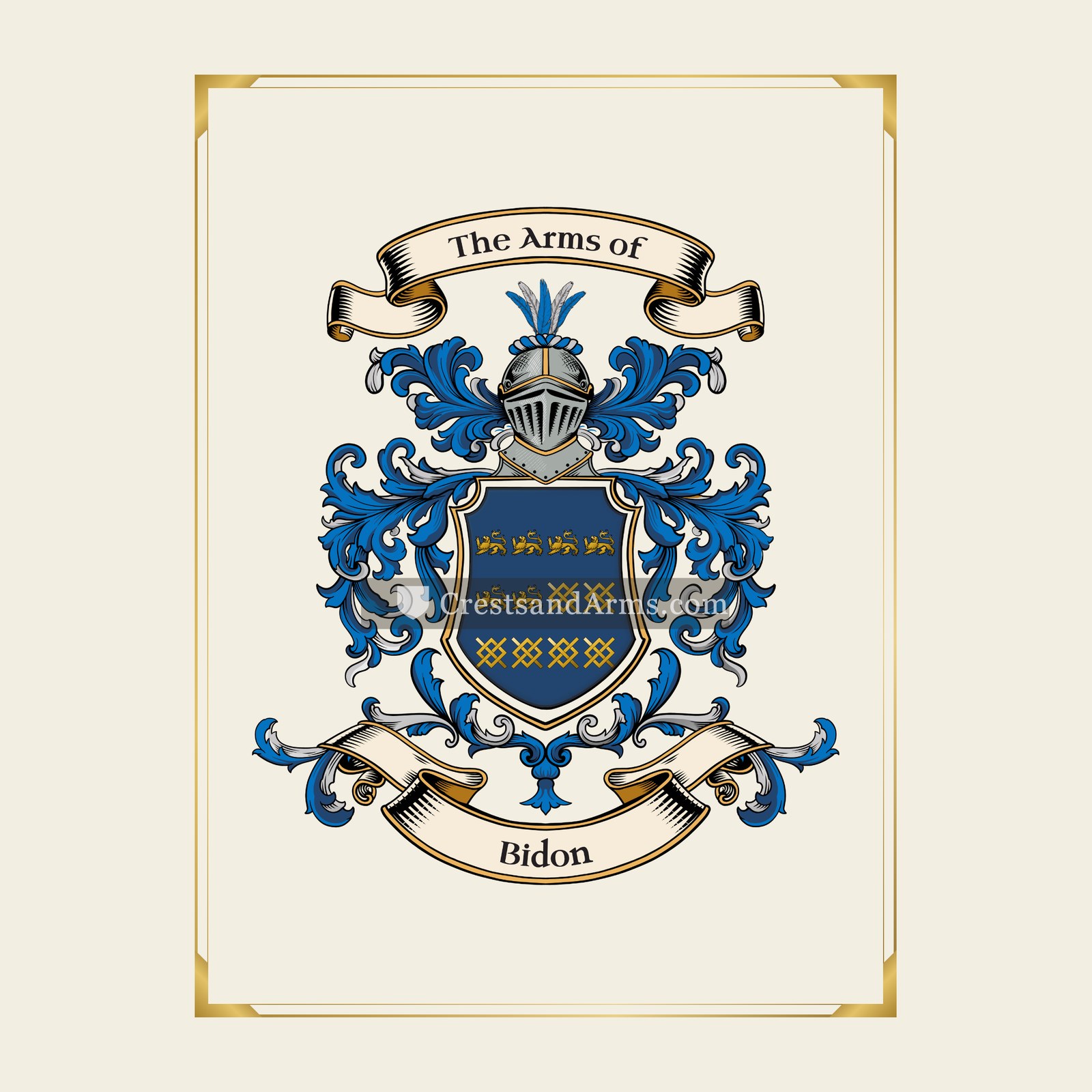 With gold border