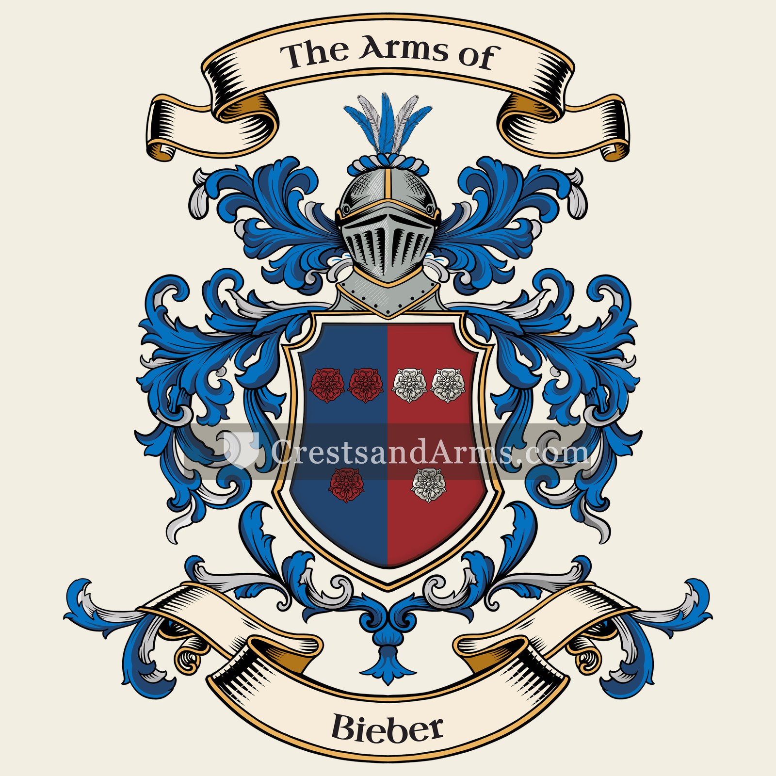 The Bieber coat of arms, drawn from the recorded blazon