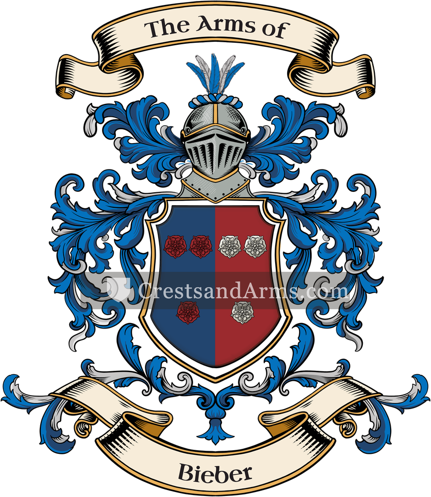 The Bieber coat of arms, drawn from the recorded blazon