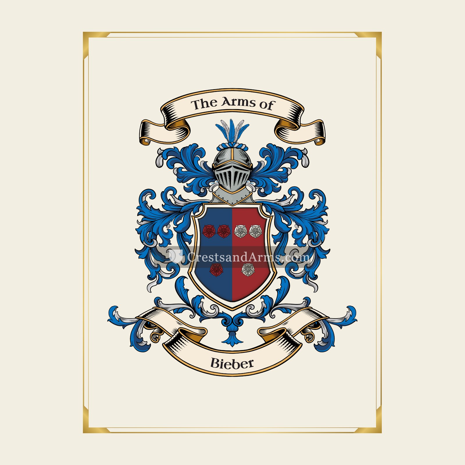 With gold border