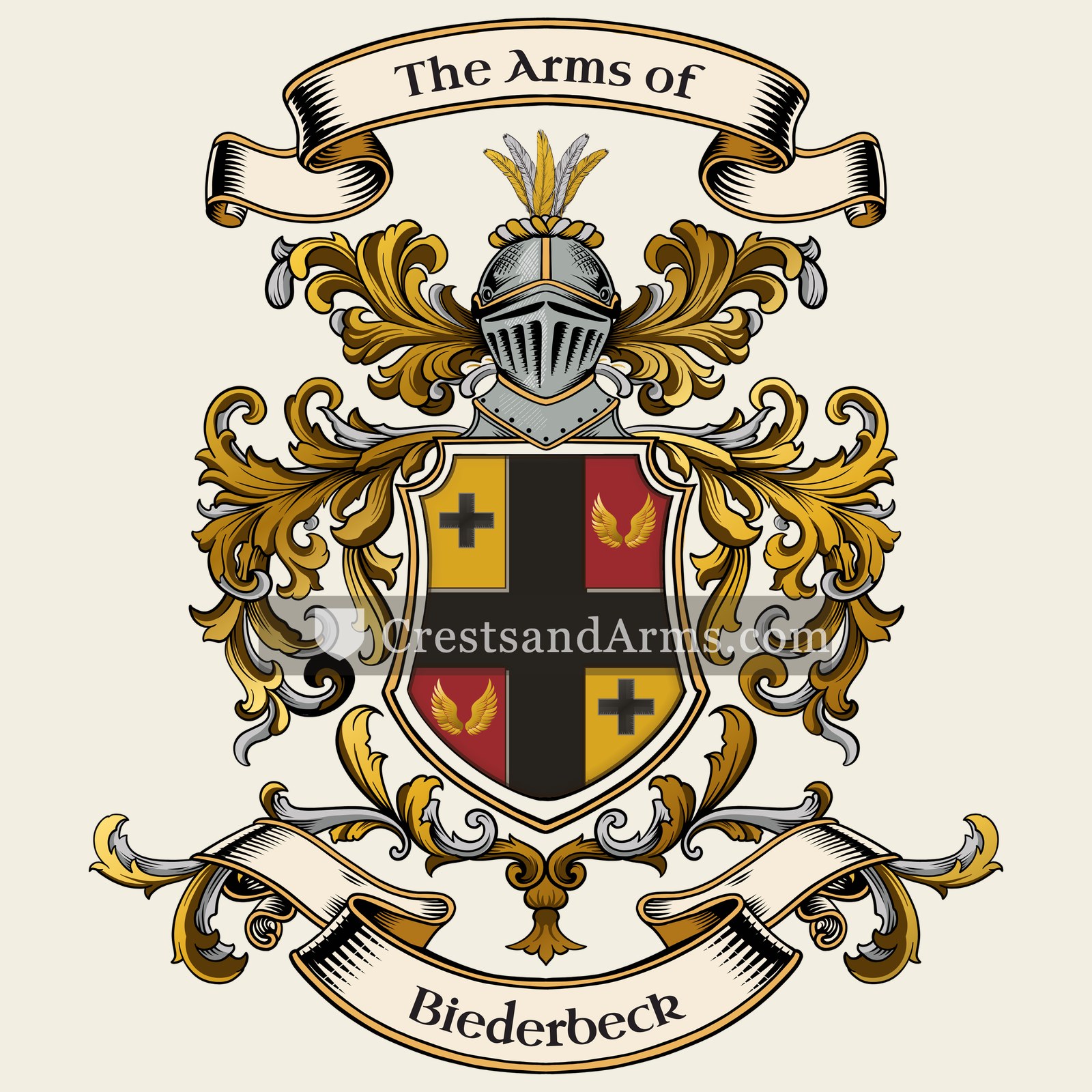 The Biederbeck coat of arms, drawn from the recorded blazon