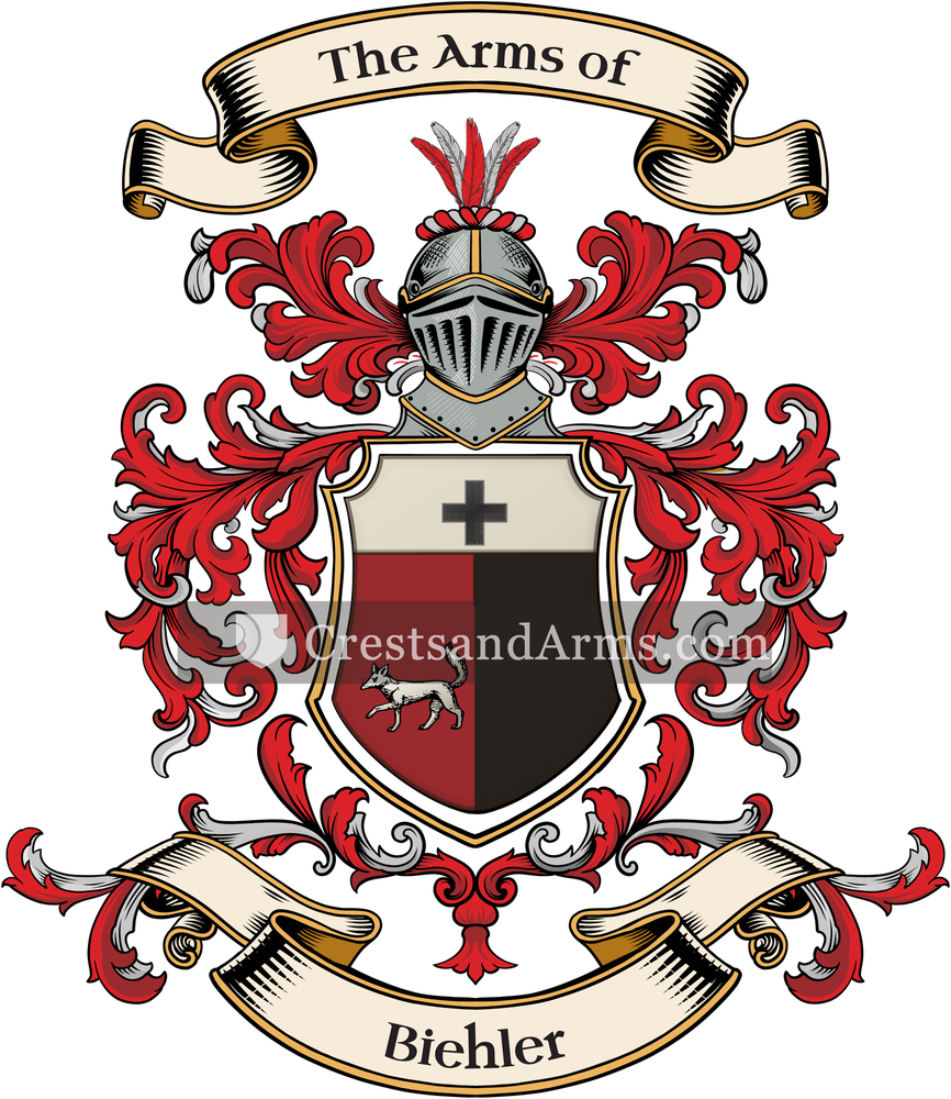 The Biehler coat of arms, drawn from the recorded blazon