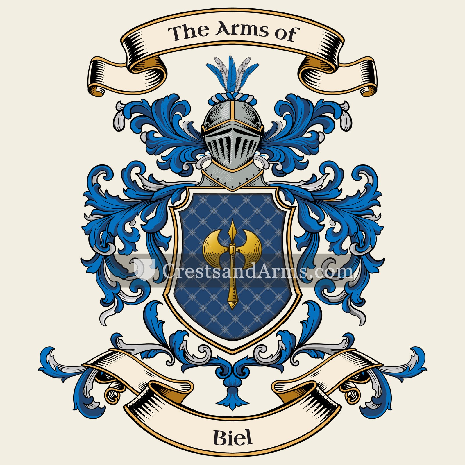 The Biel coat of arms, drawn from the recorded blazon