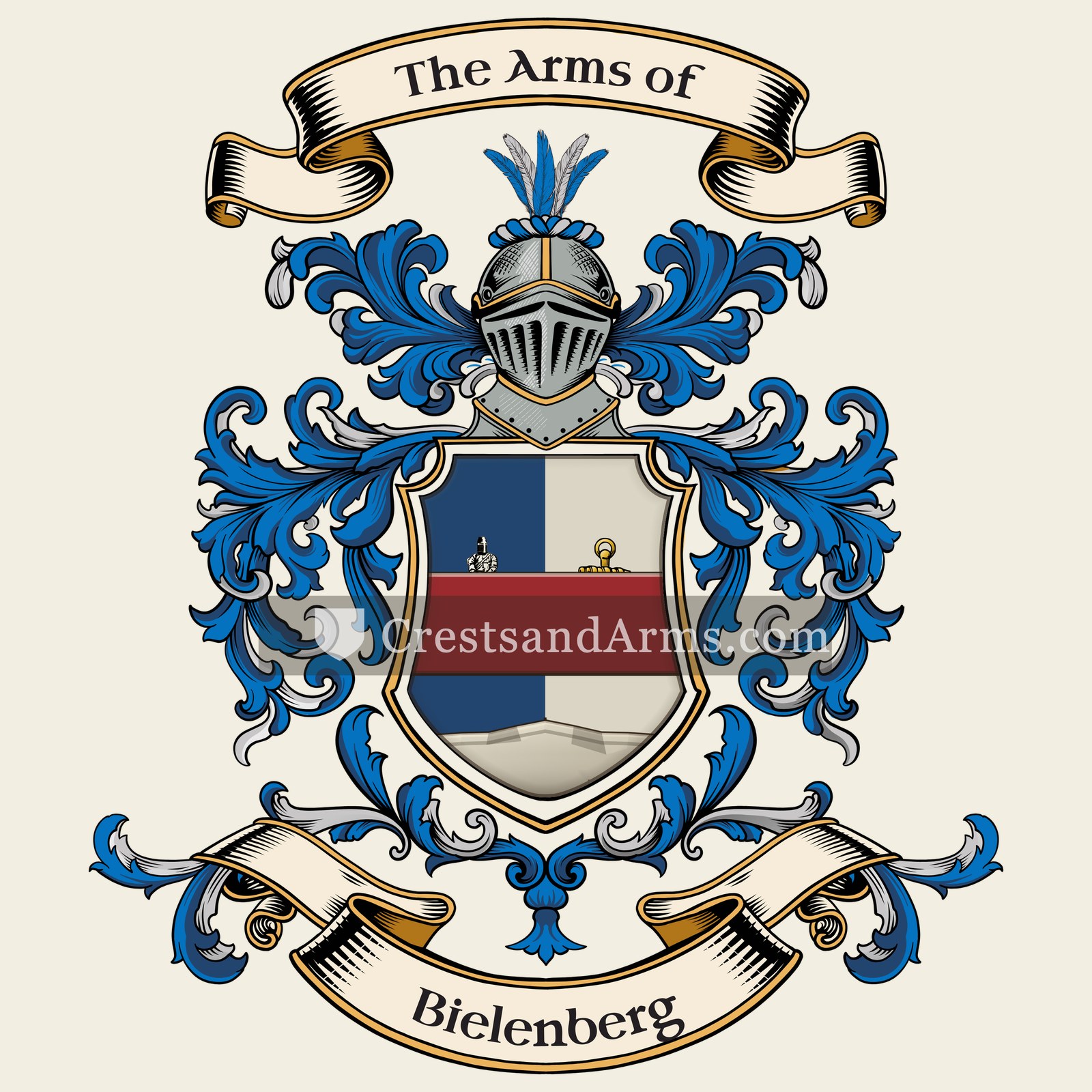 The Bielenberg coat of arms, drawn from the recorded blazon
