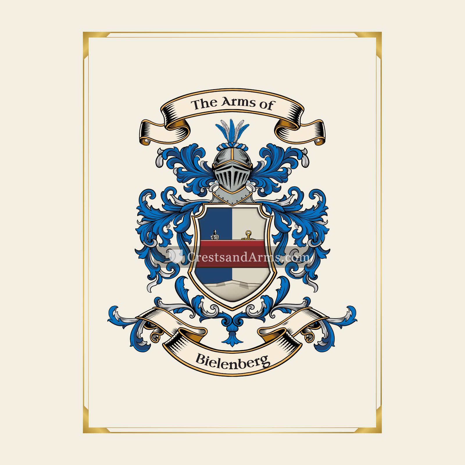 With gold border