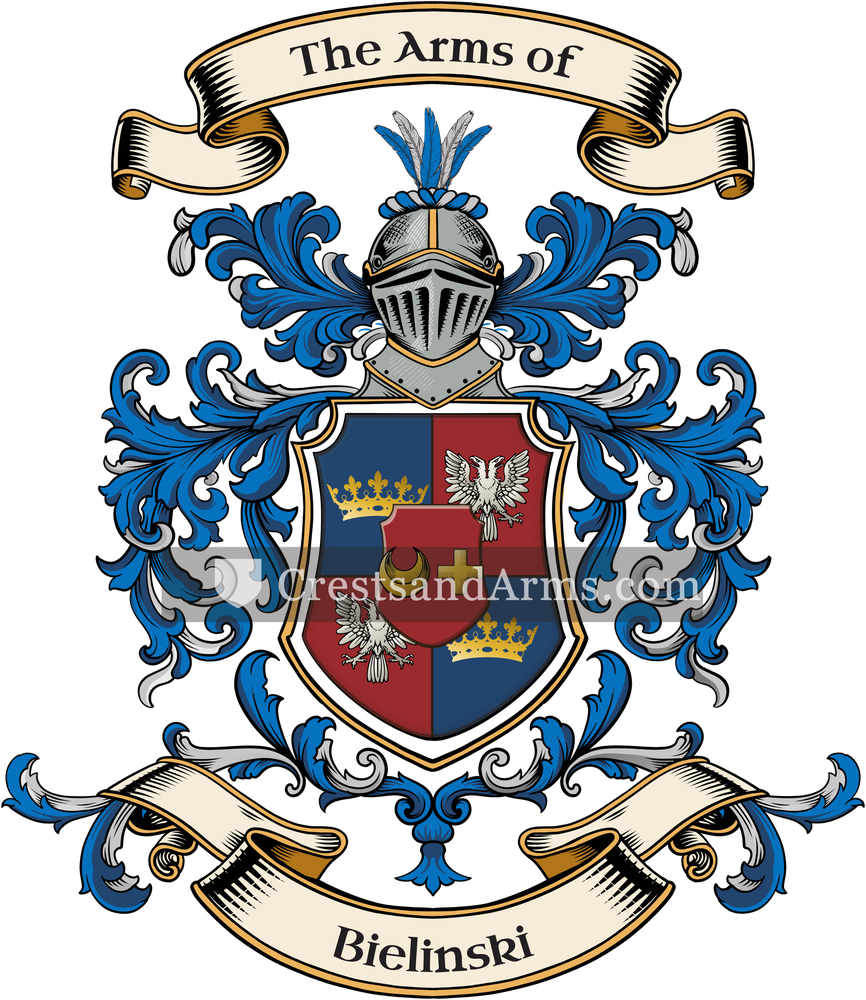 The Bielinski coat of arms, drawn from the recorded blazon