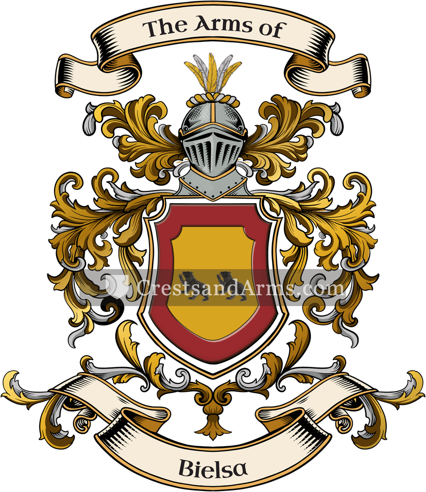 The Bielsa coat of arms, drawn from the recorded blazon