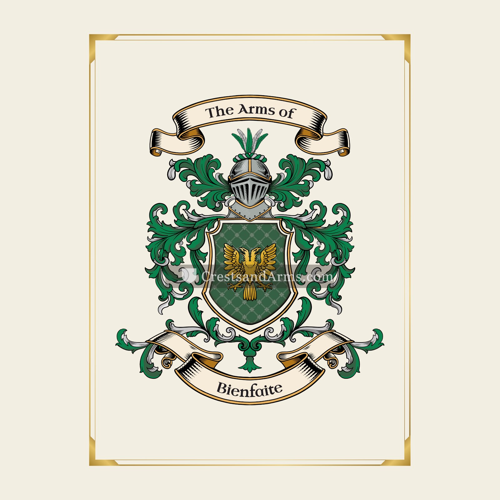 With gold border