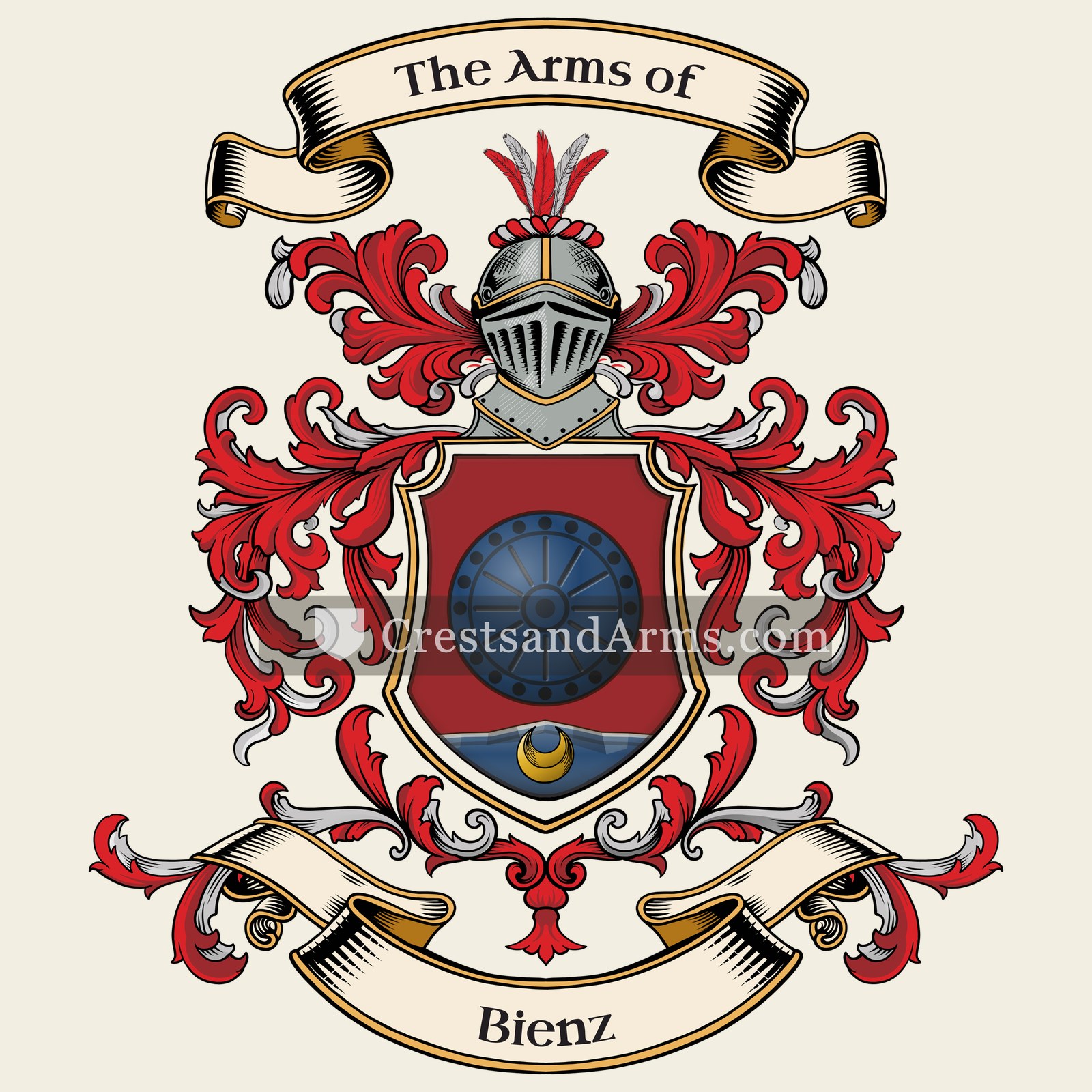 The Bienz coat of arms, drawn from the recorded blazon