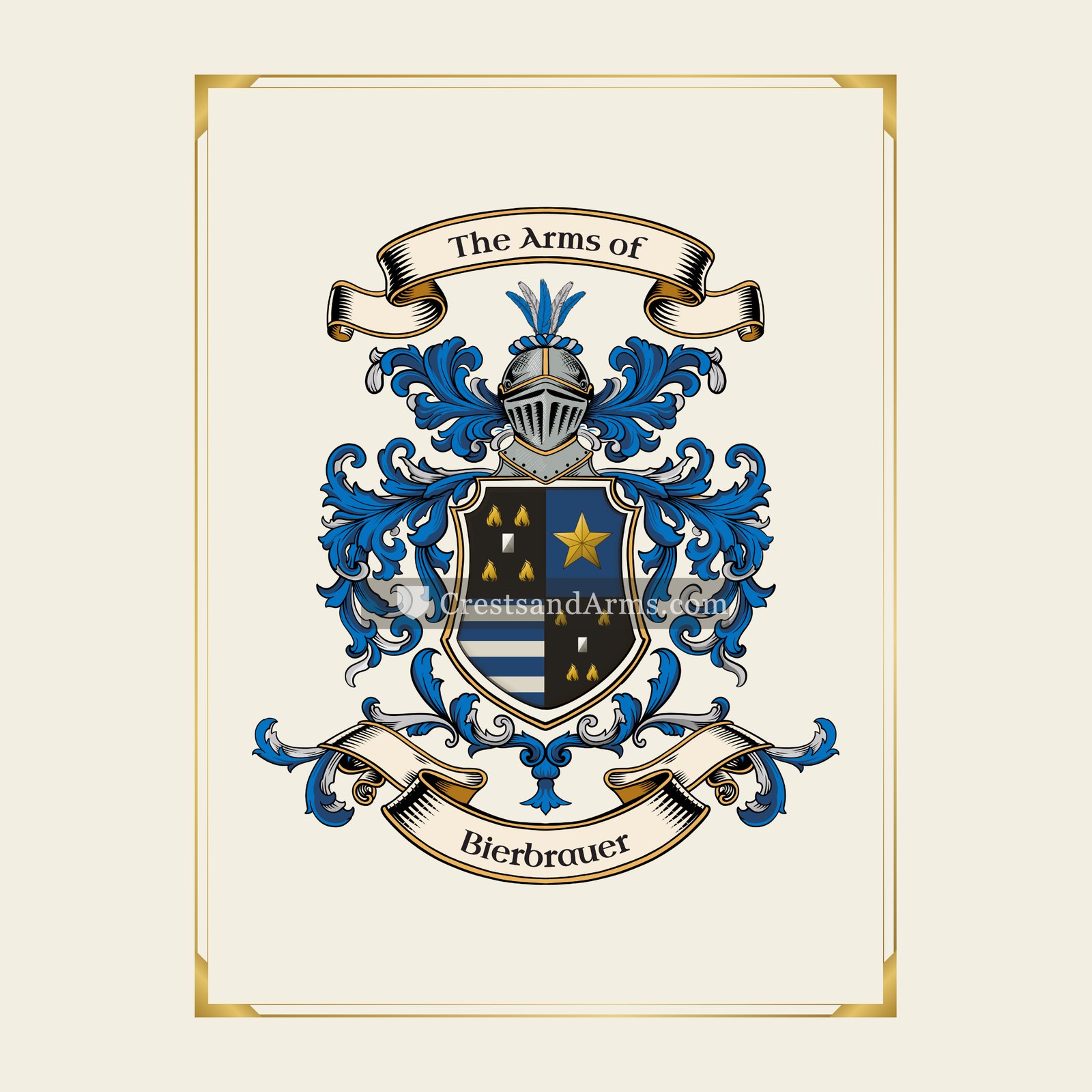 With gold border