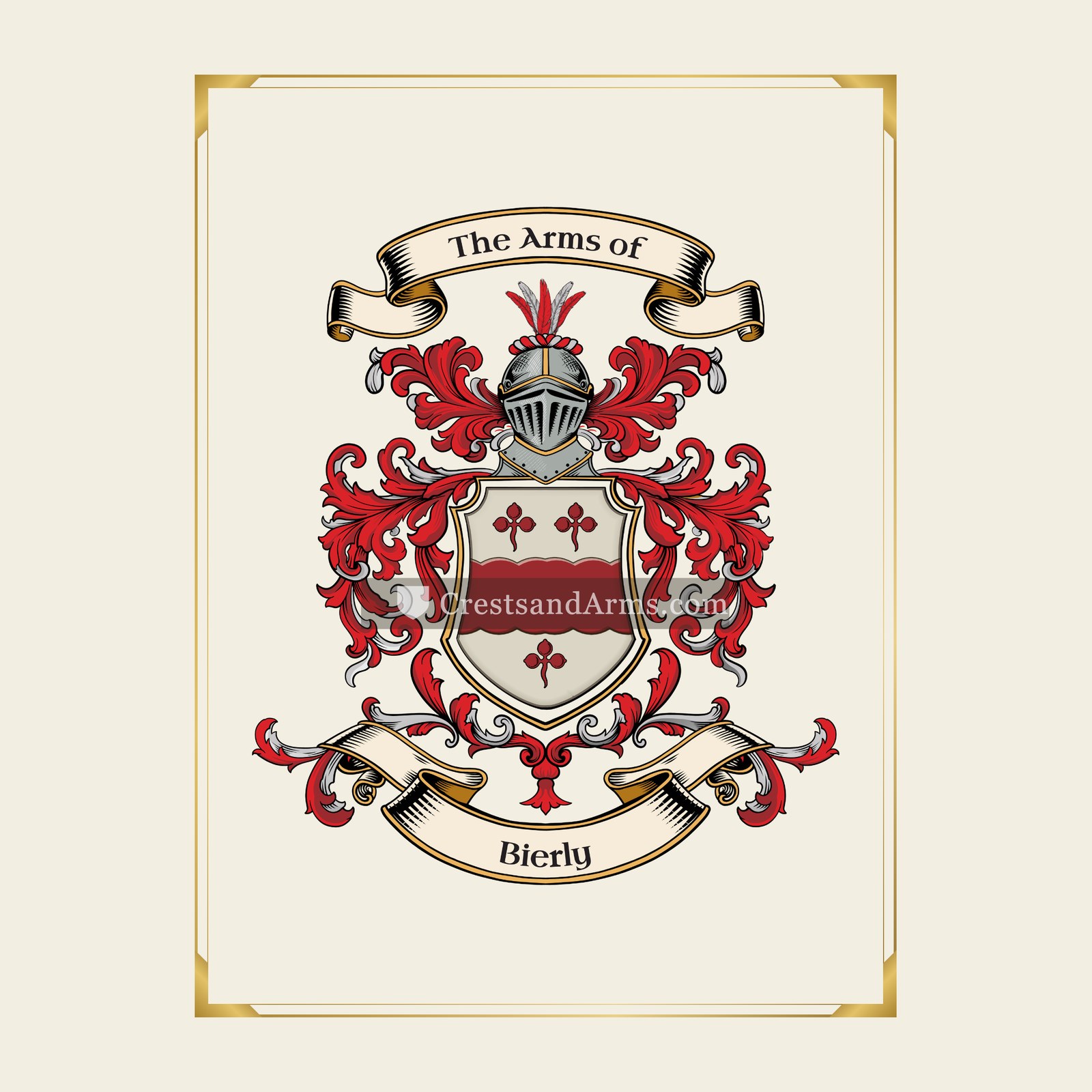 With gold border
