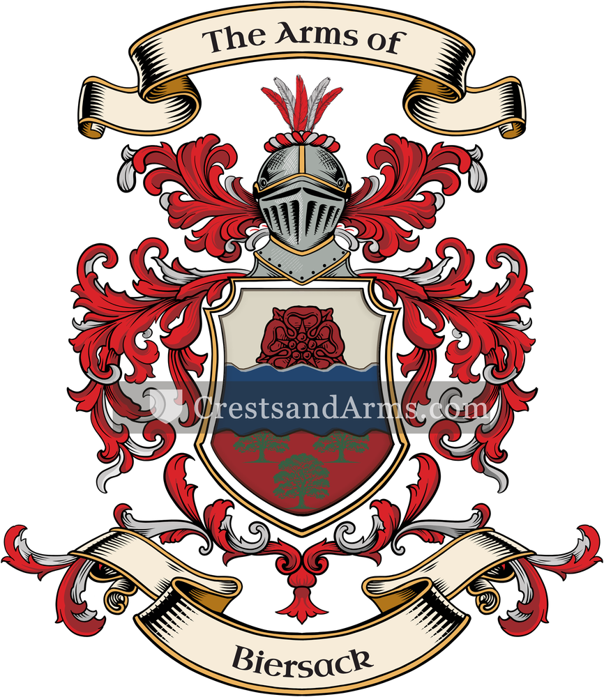 The Biersack coat of arms, drawn from the recorded blazon