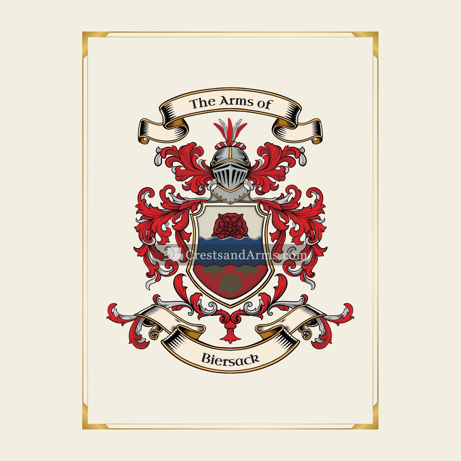 With gold border