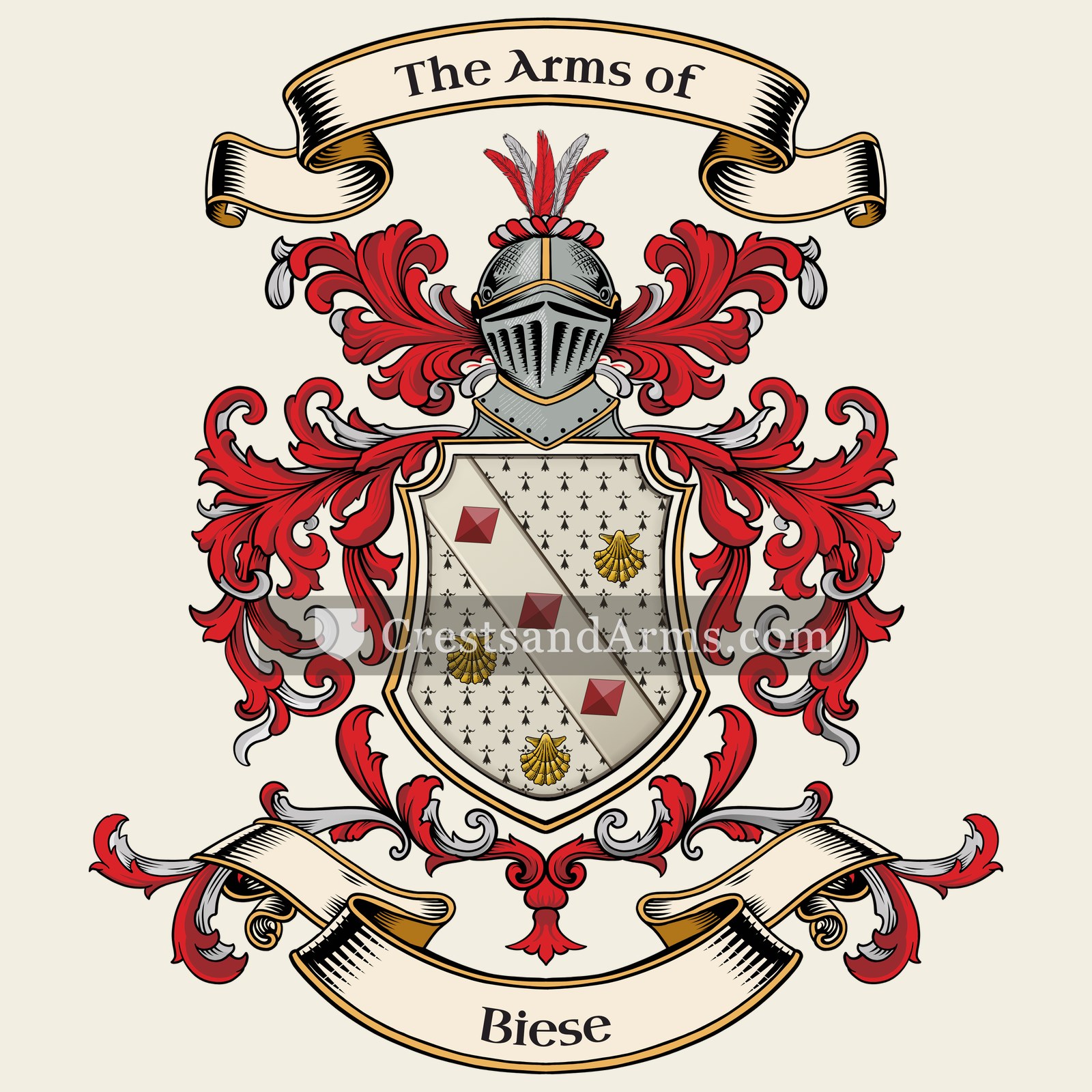 The Biese coat of arms, drawn from the recorded blazon