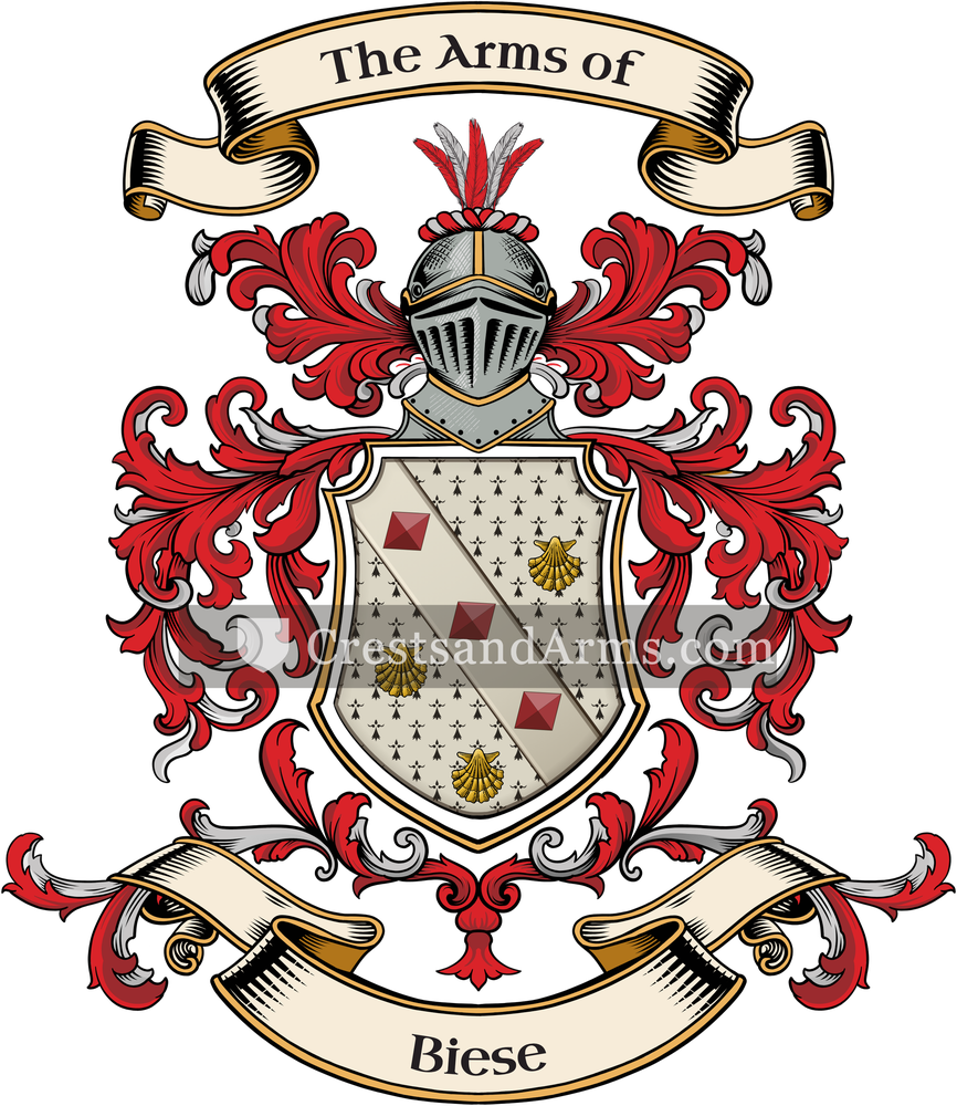 The Biese coat of arms, drawn from the recorded blazon