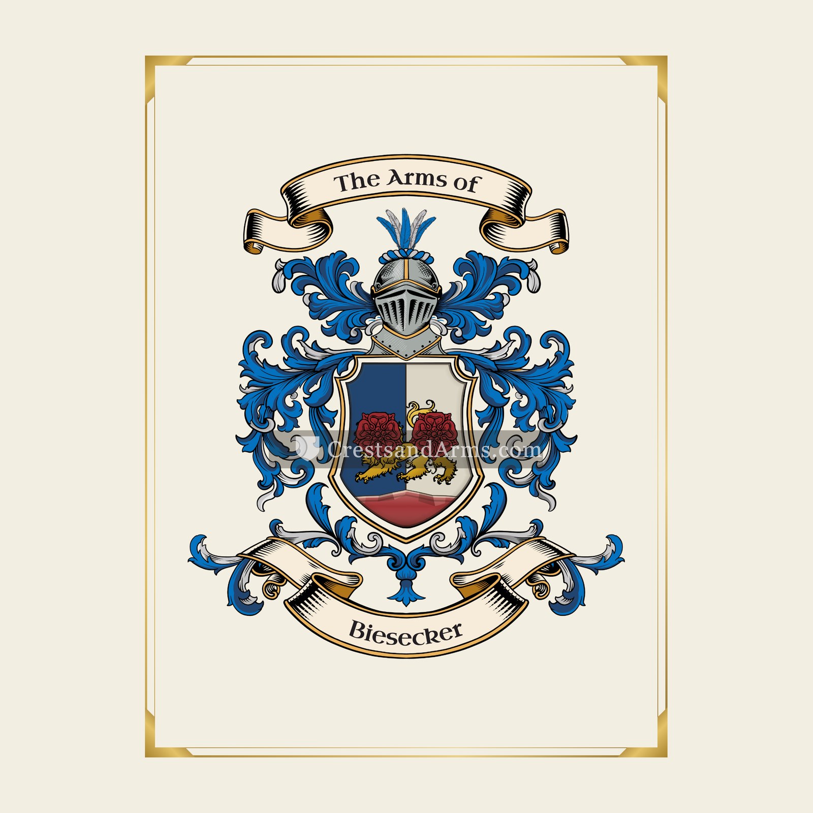 With gold border