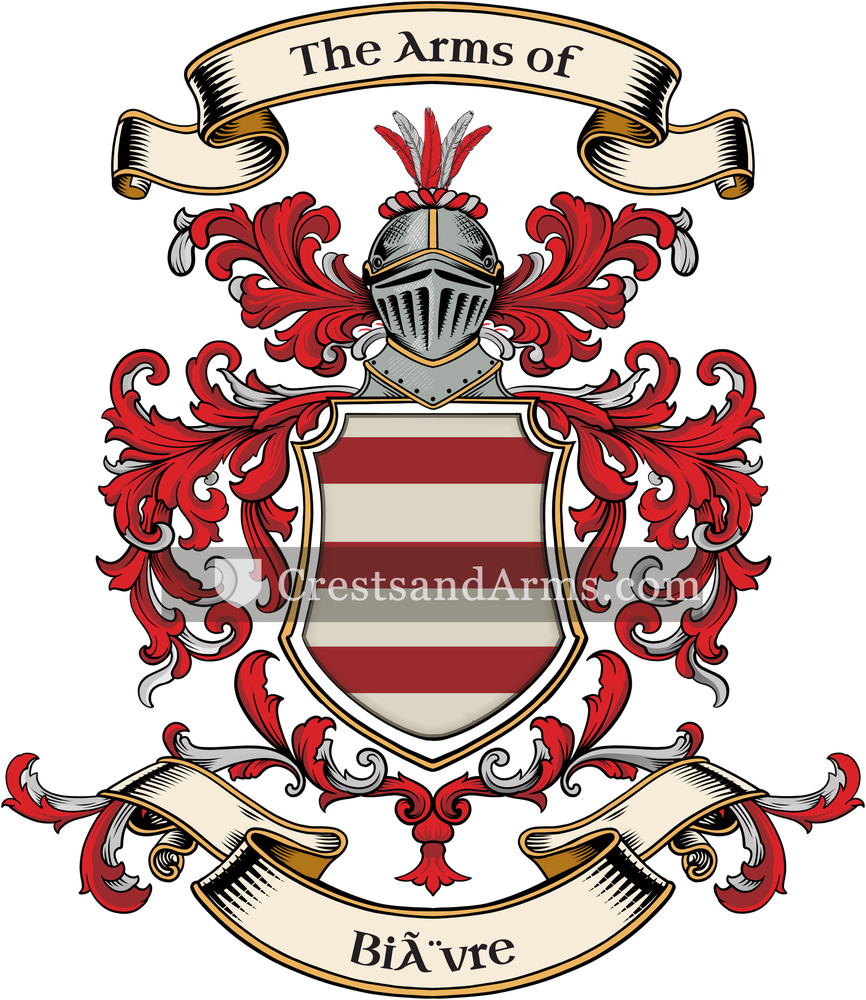 The Bièvre coat of arms, drawn from the recorded blazon