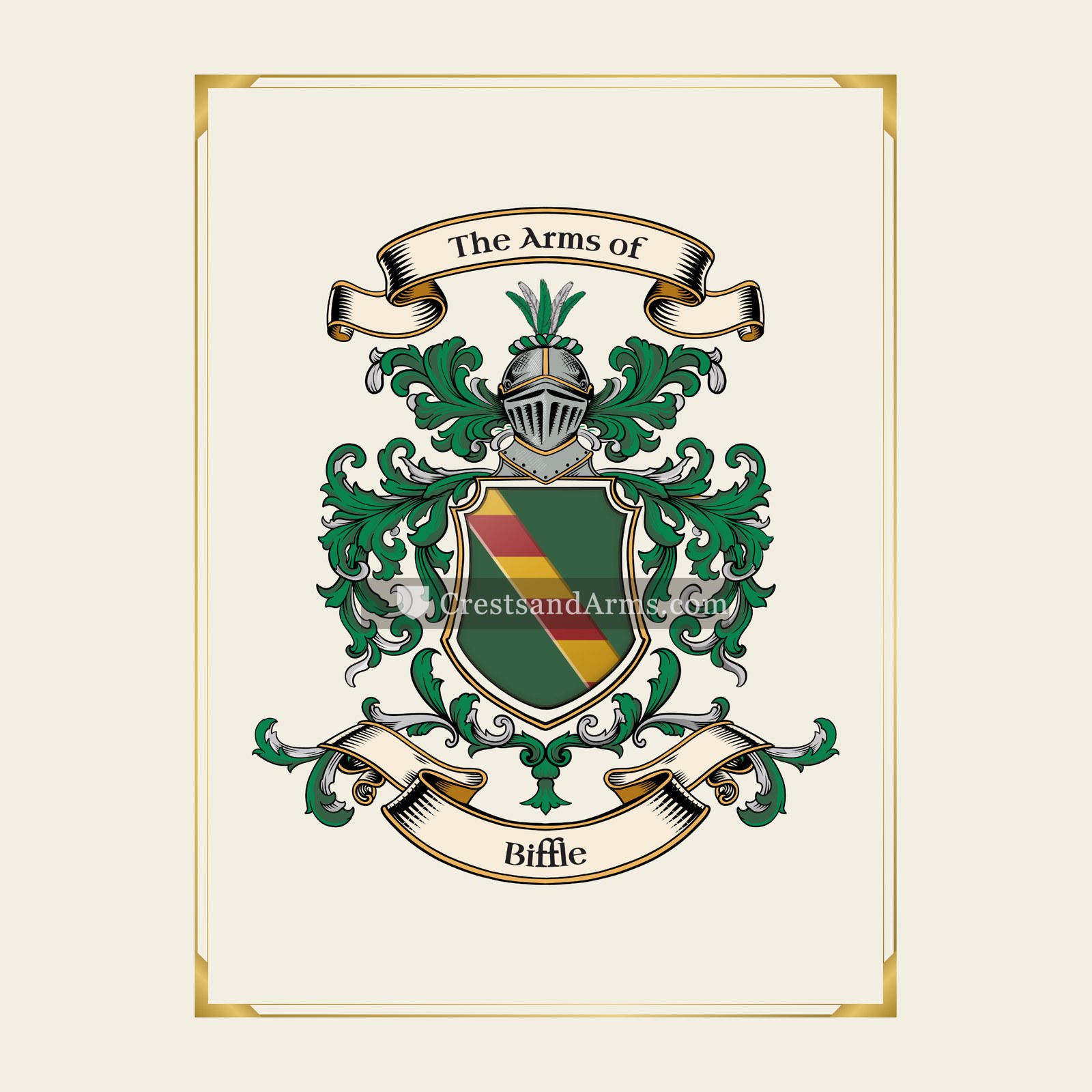 With gold border