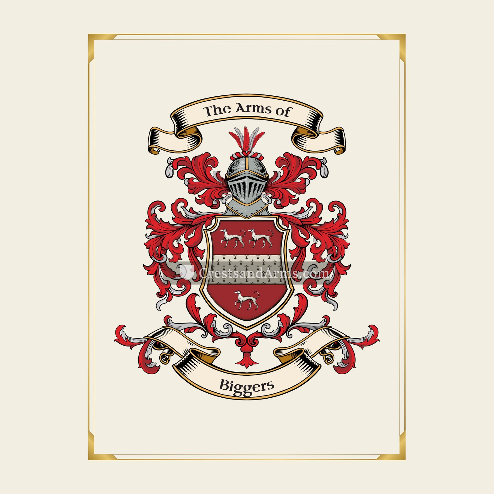 With gold border