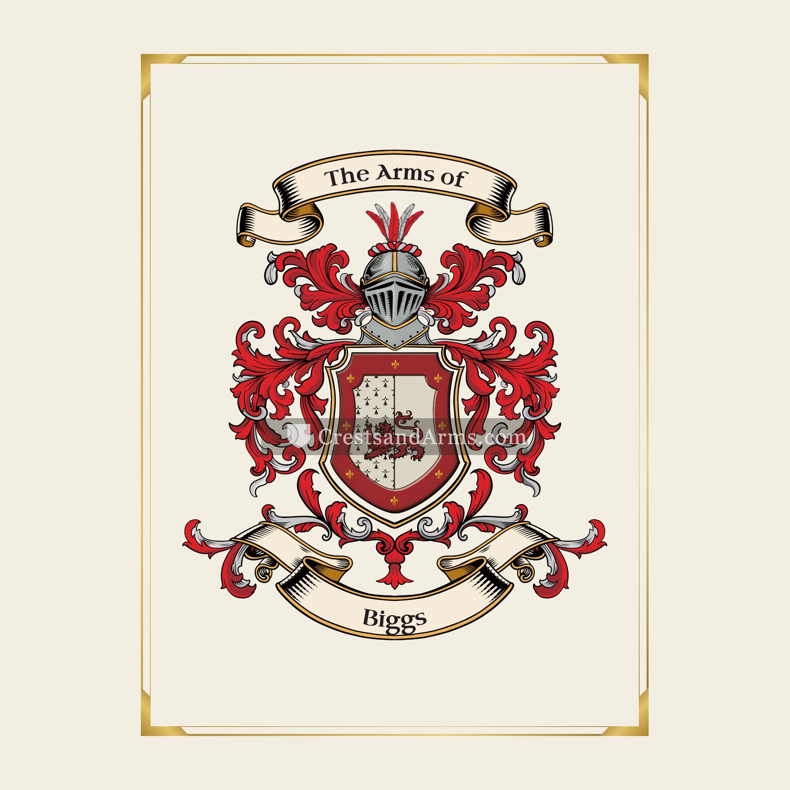 With gold border