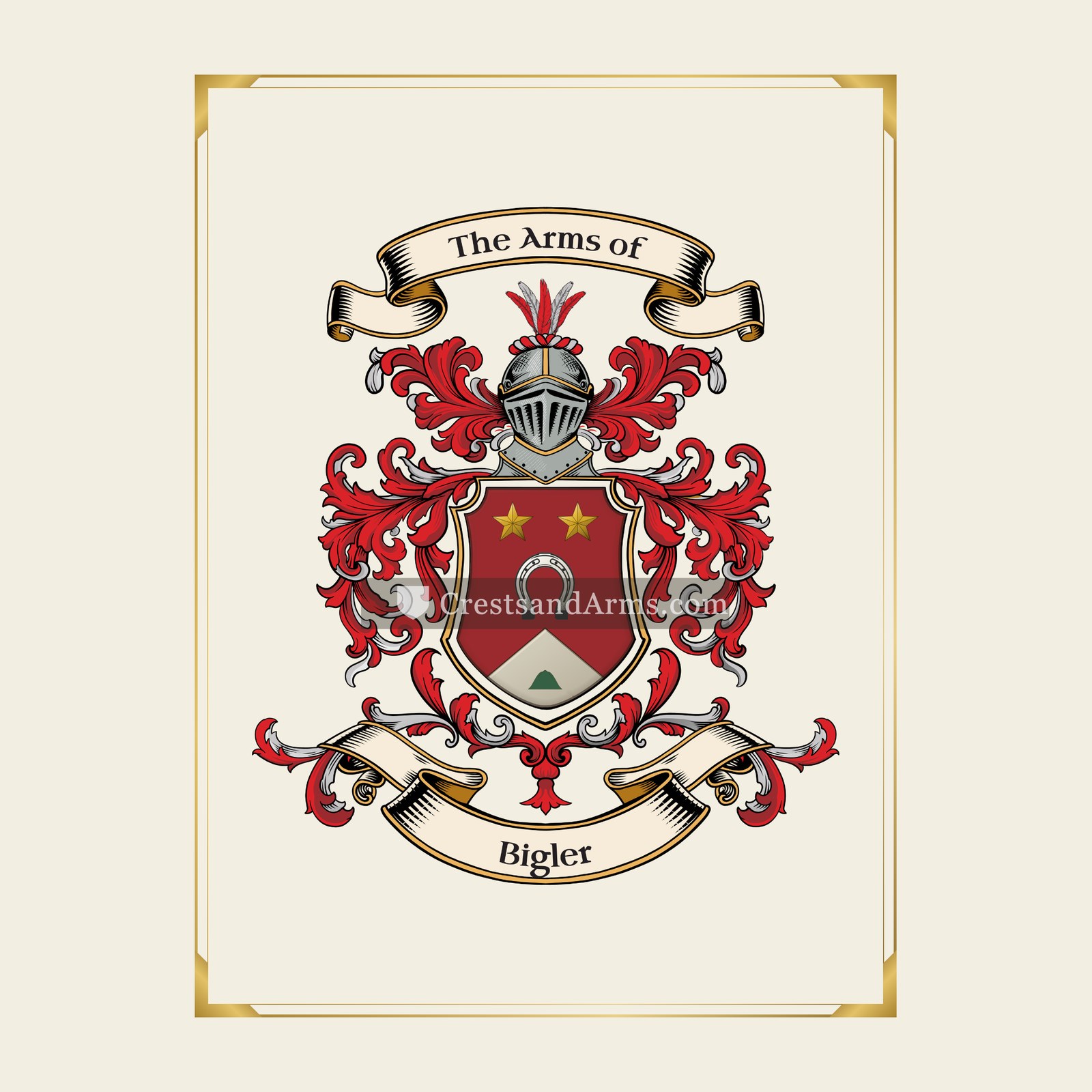 With gold border