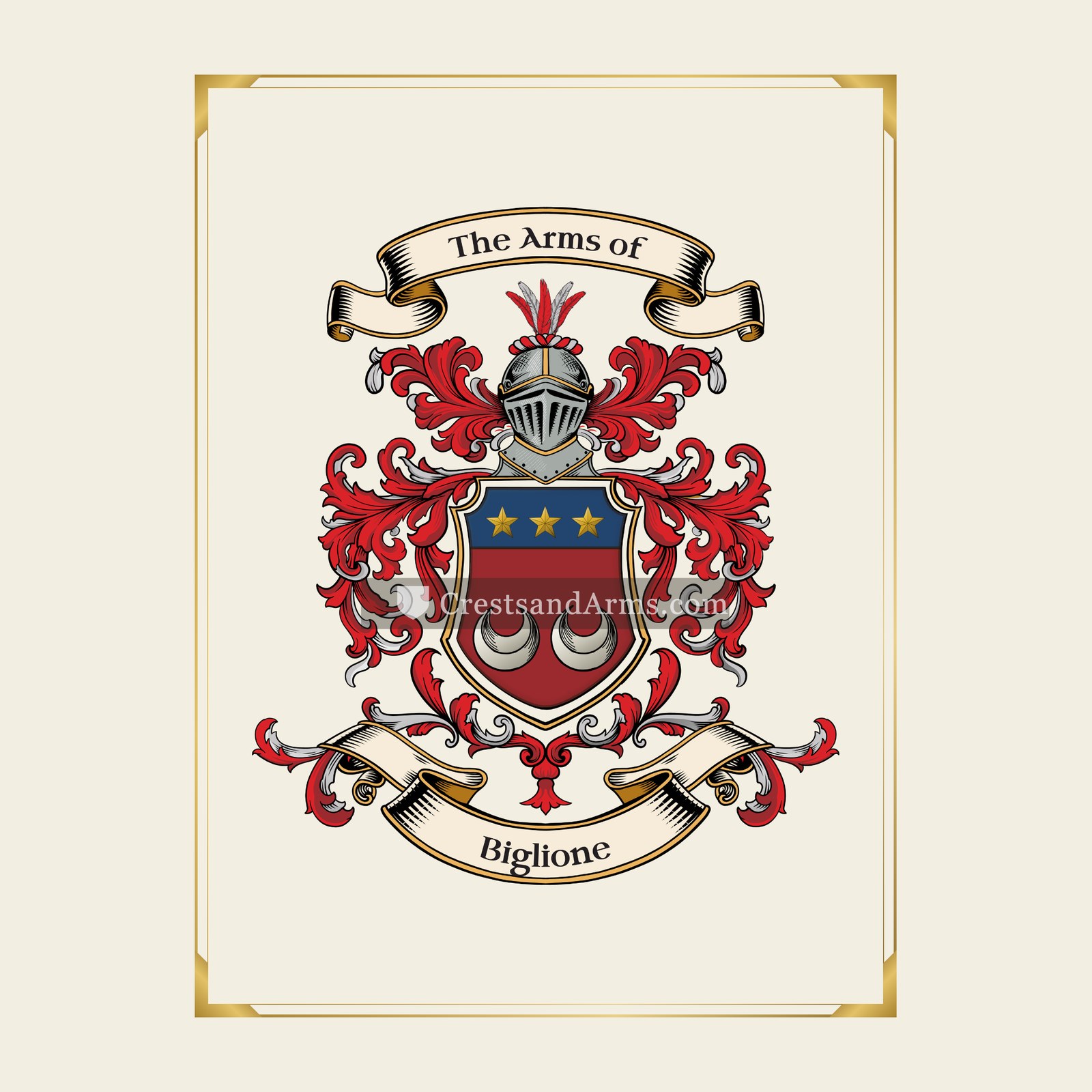 With gold border