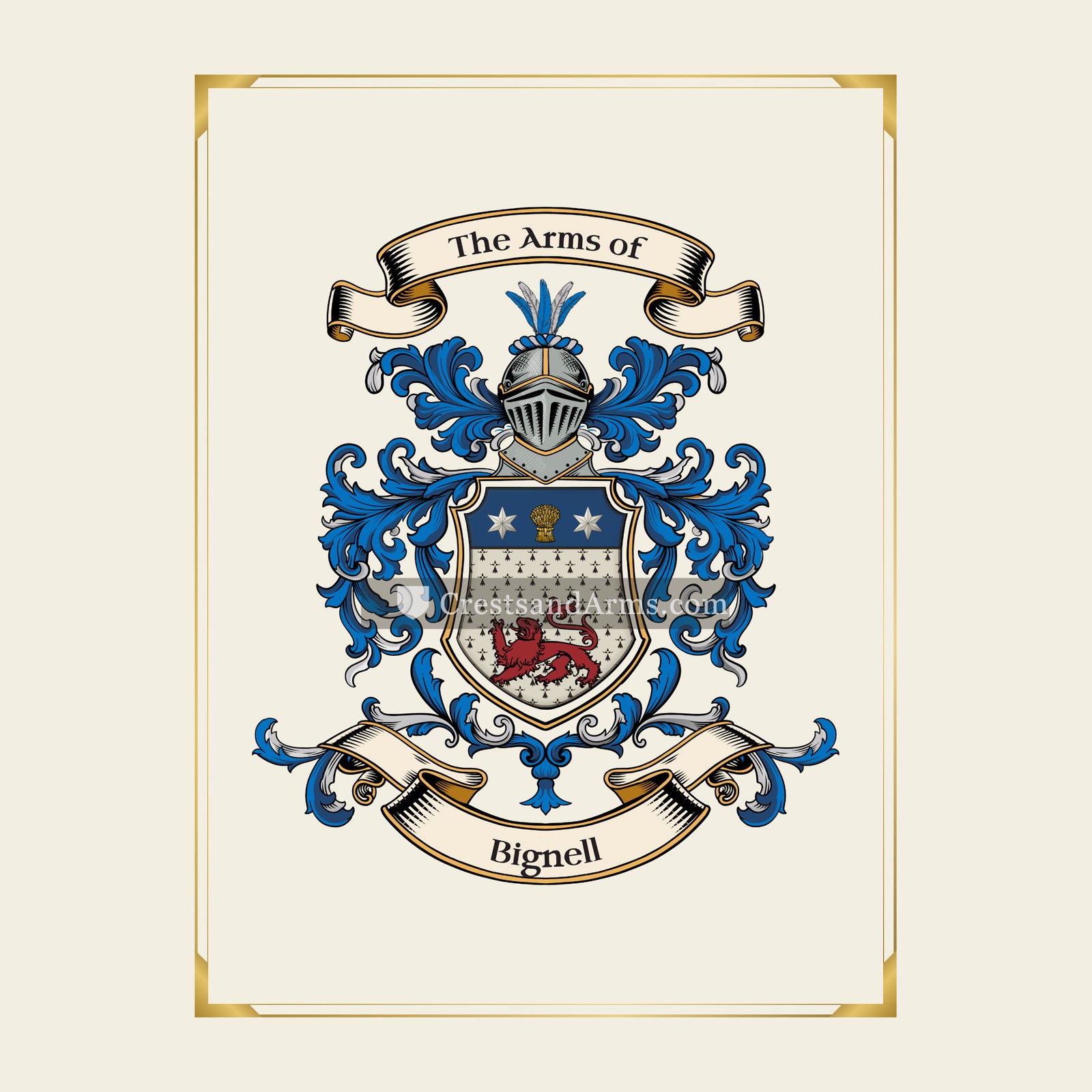 With gold border