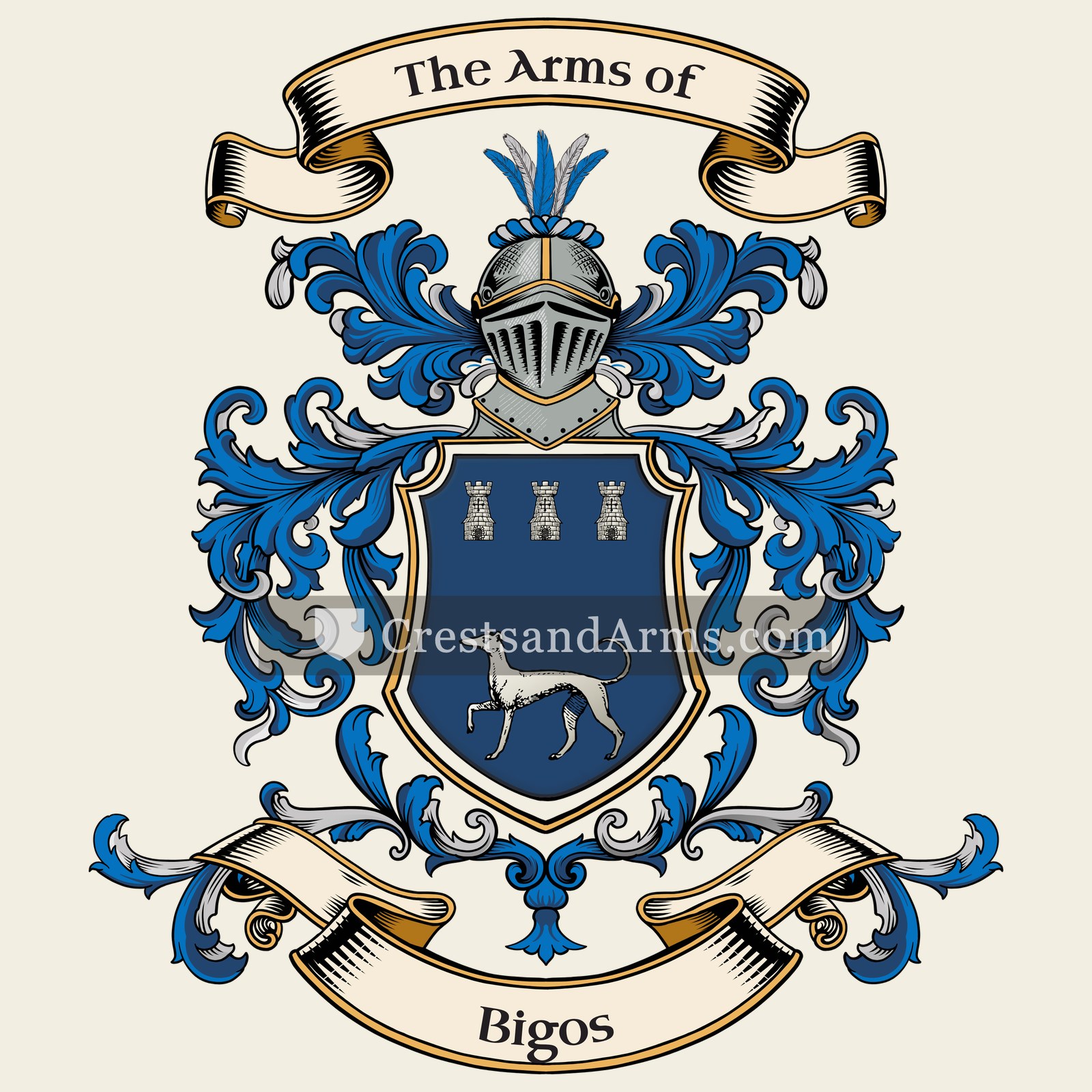 The Bigos coat of arms, drawn from the recorded blazon