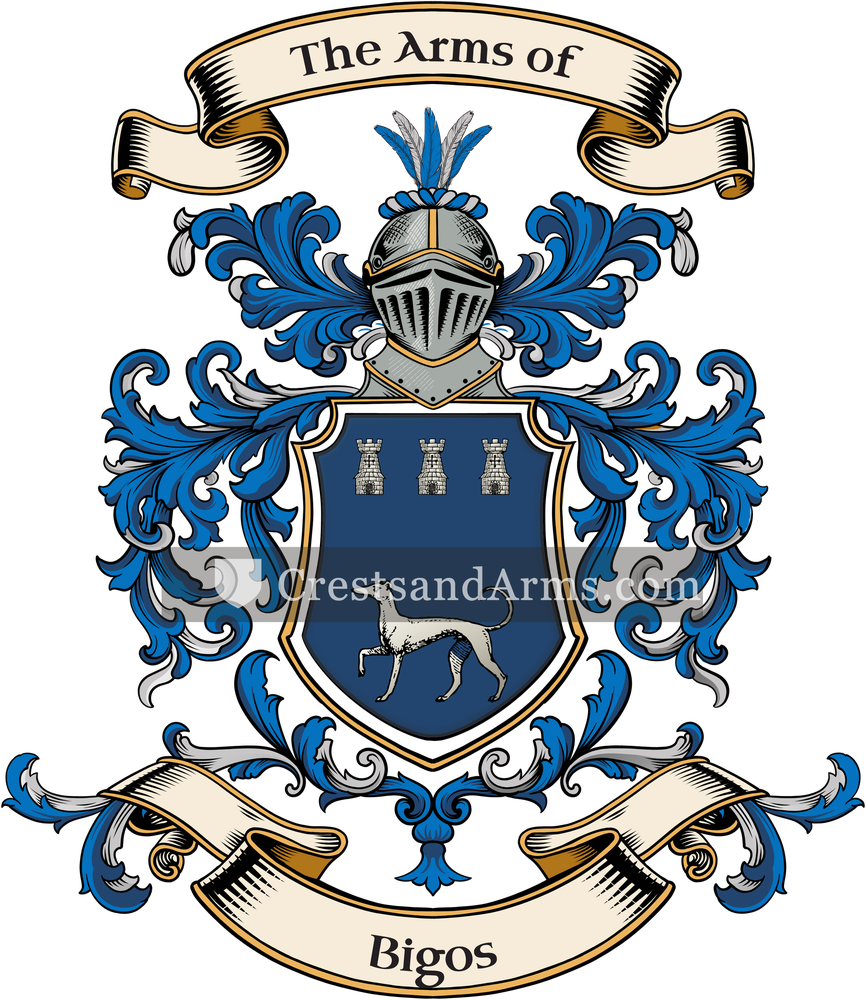 The Bigos coat of arms, drawn from the recorded blazon