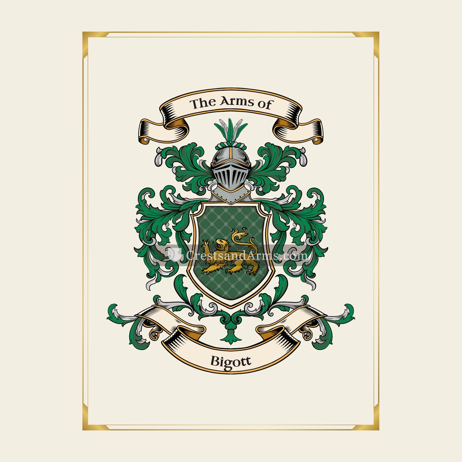 With gold border