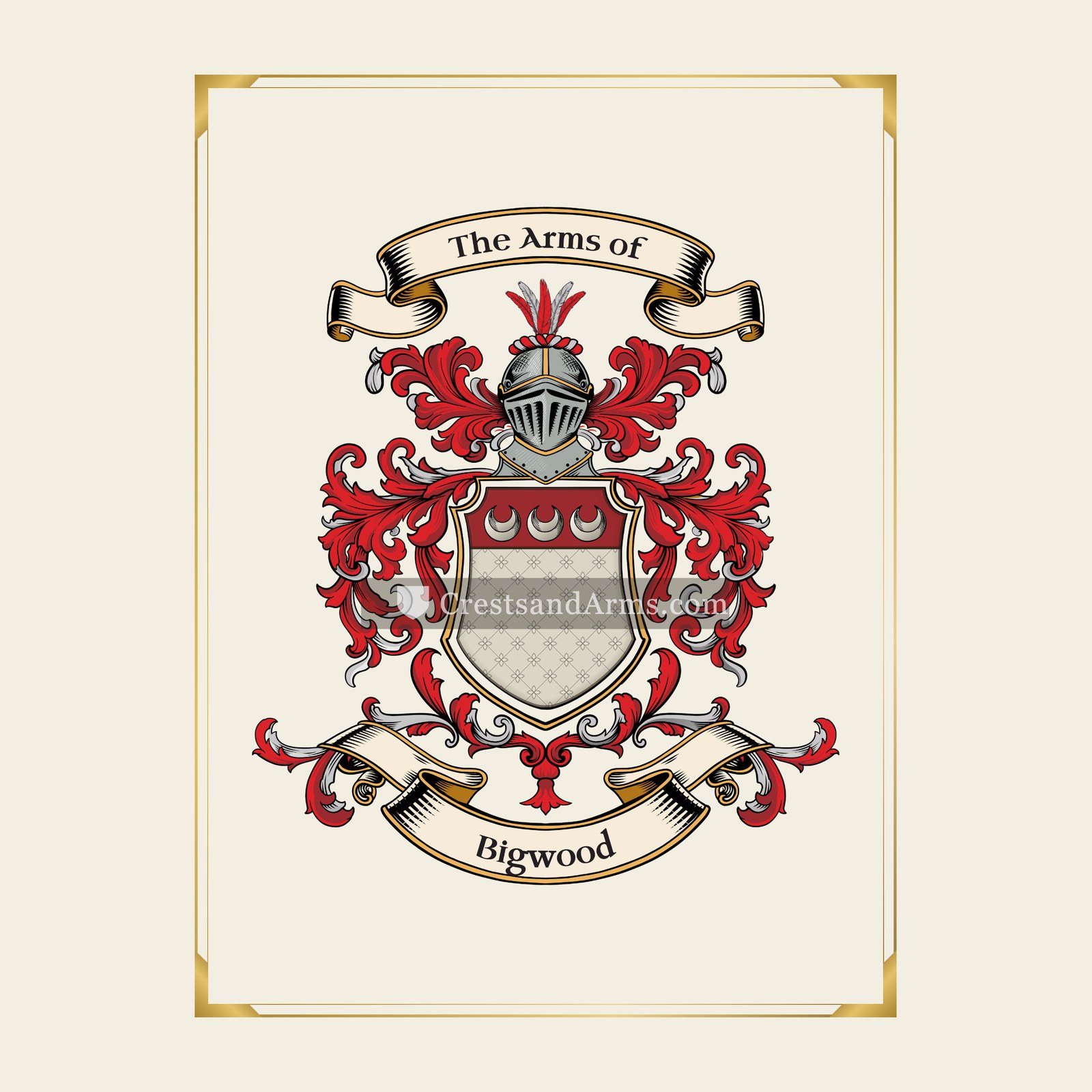 With gold border
