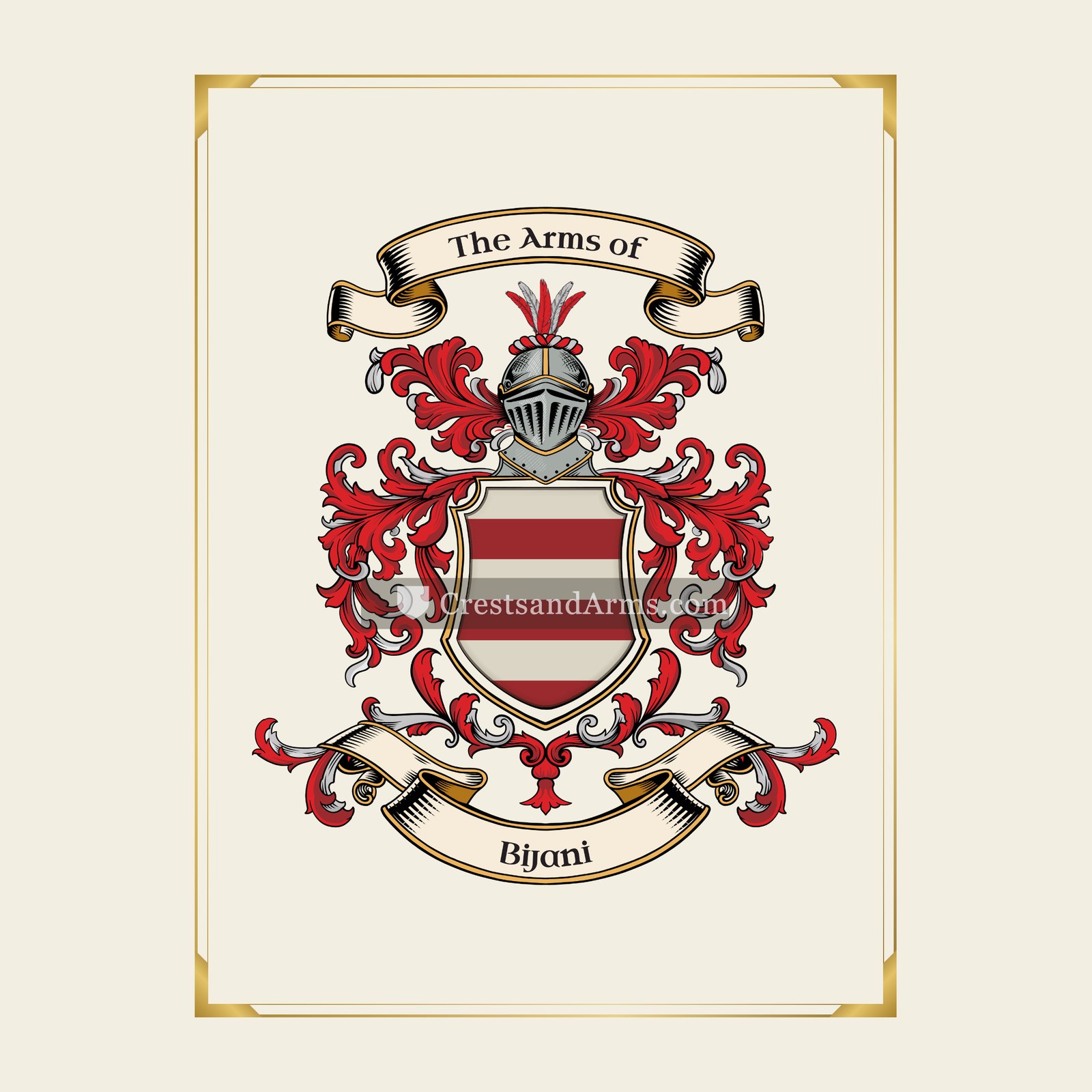 With gold border