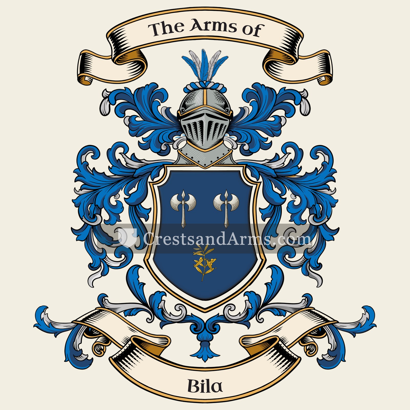 The Bila coat of arms, drawn from the recorded blazon