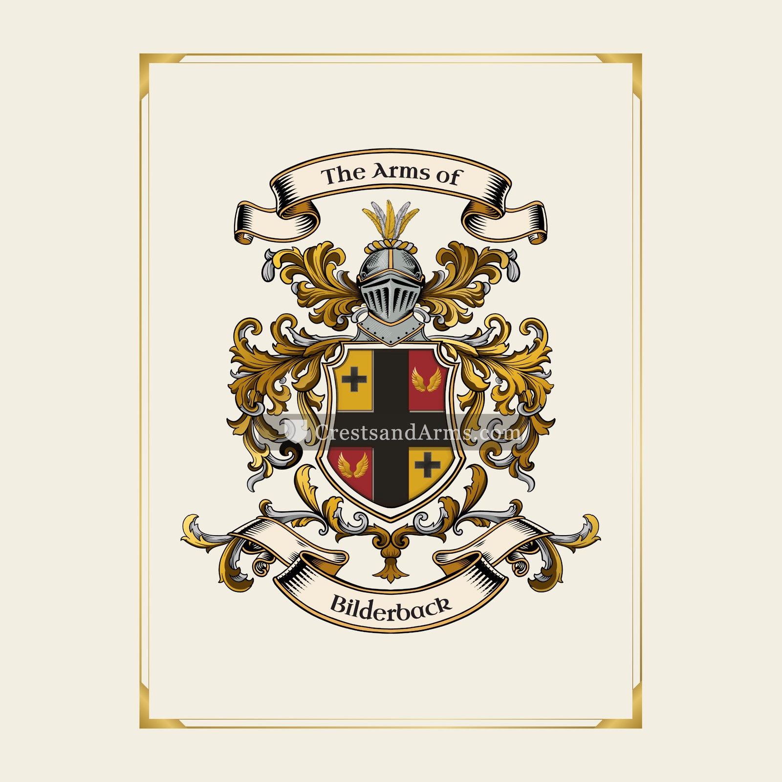 With gold border