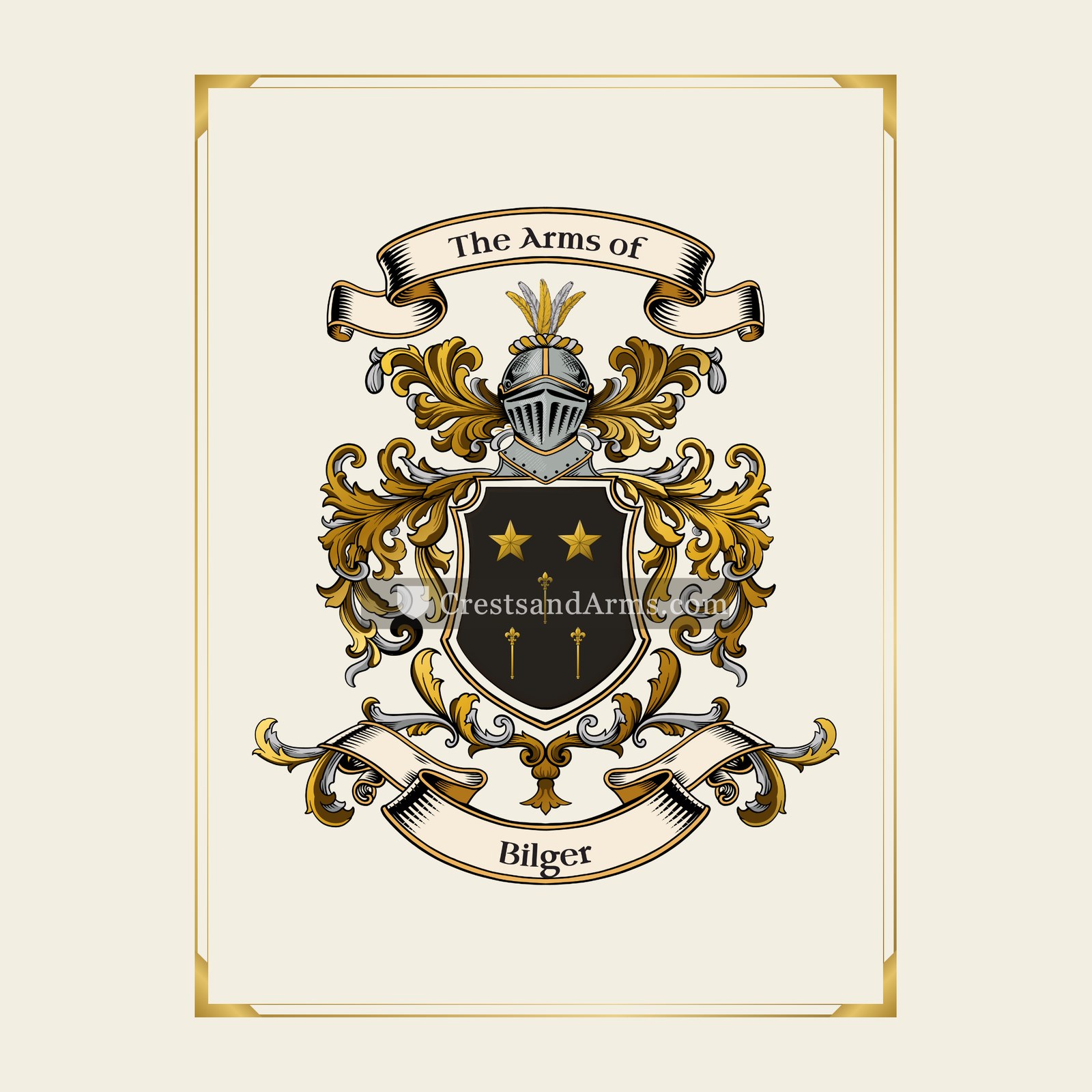 With gold border