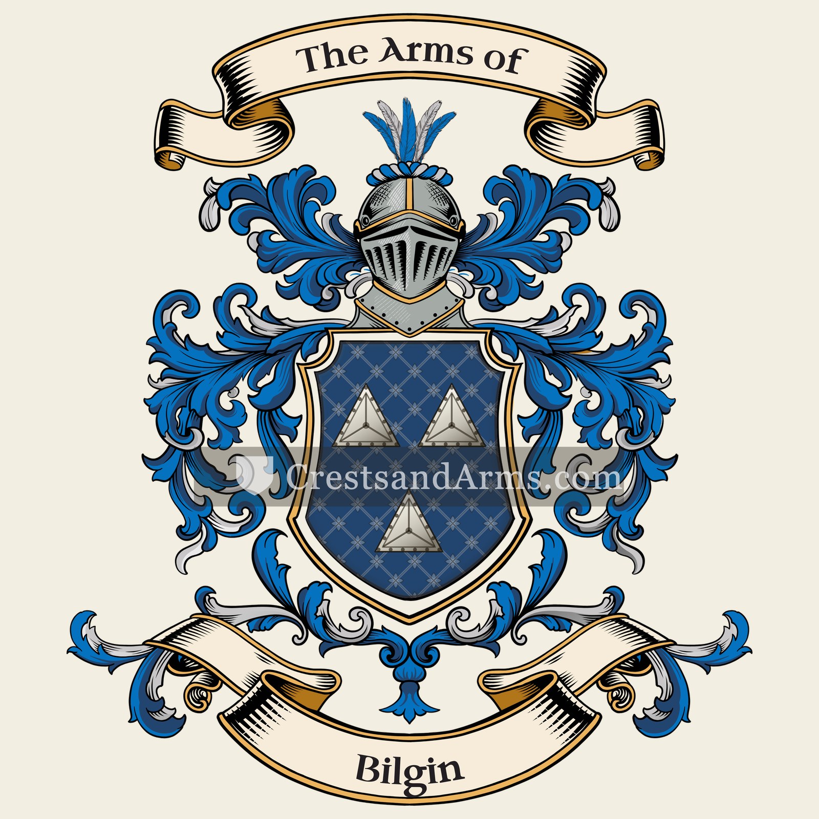 The Bilgin coat of arms, drawn from the recorded blazon