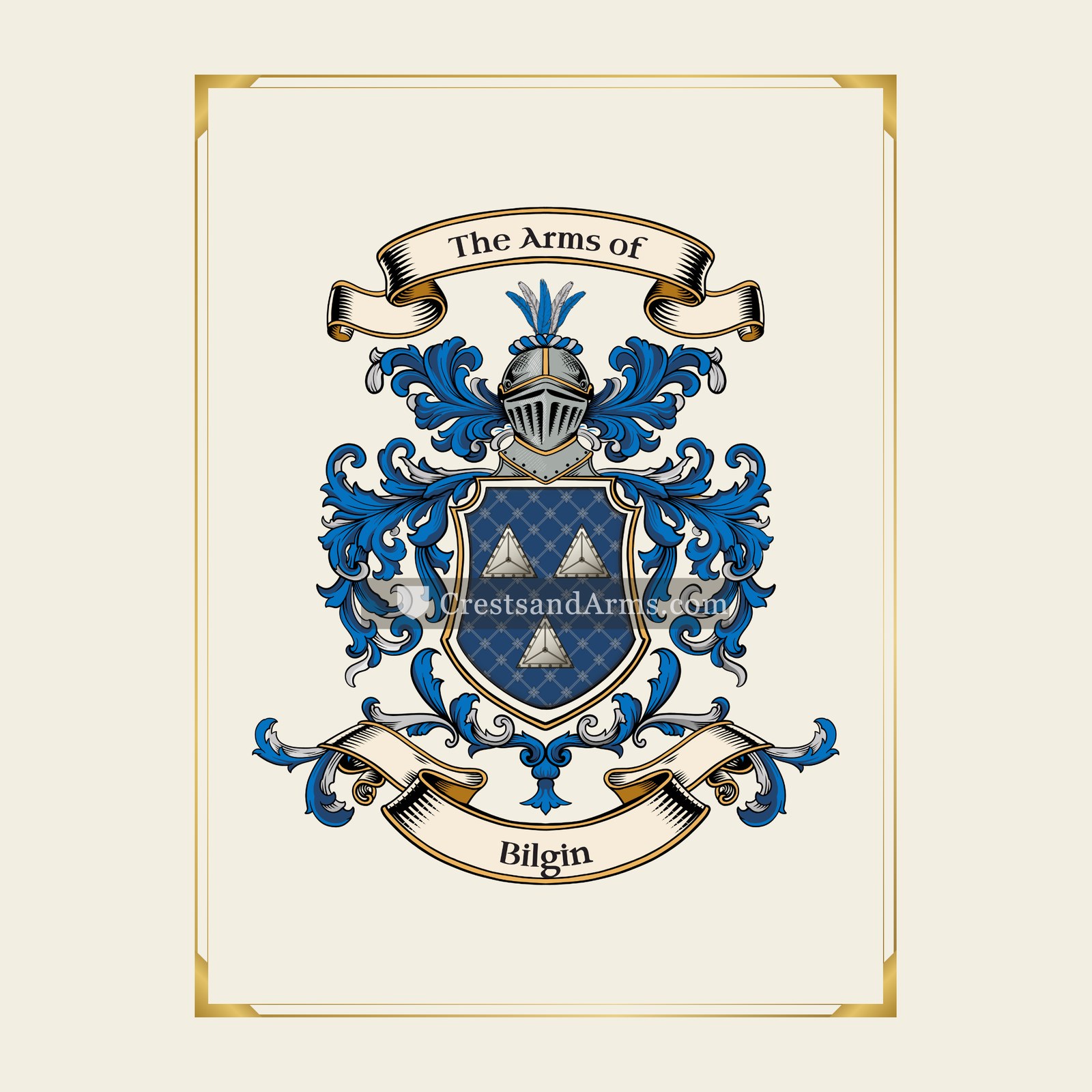 With gold border