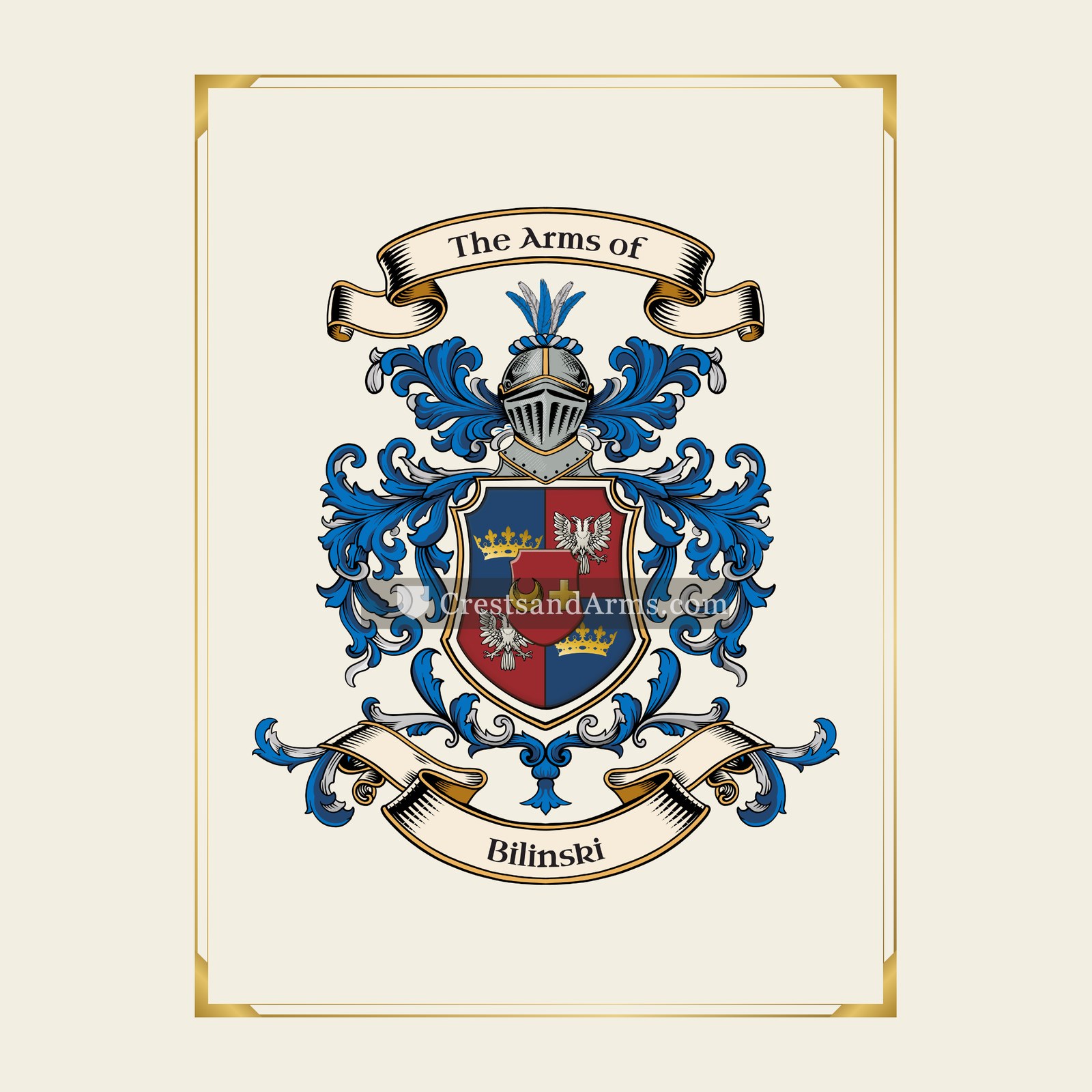 With gold border