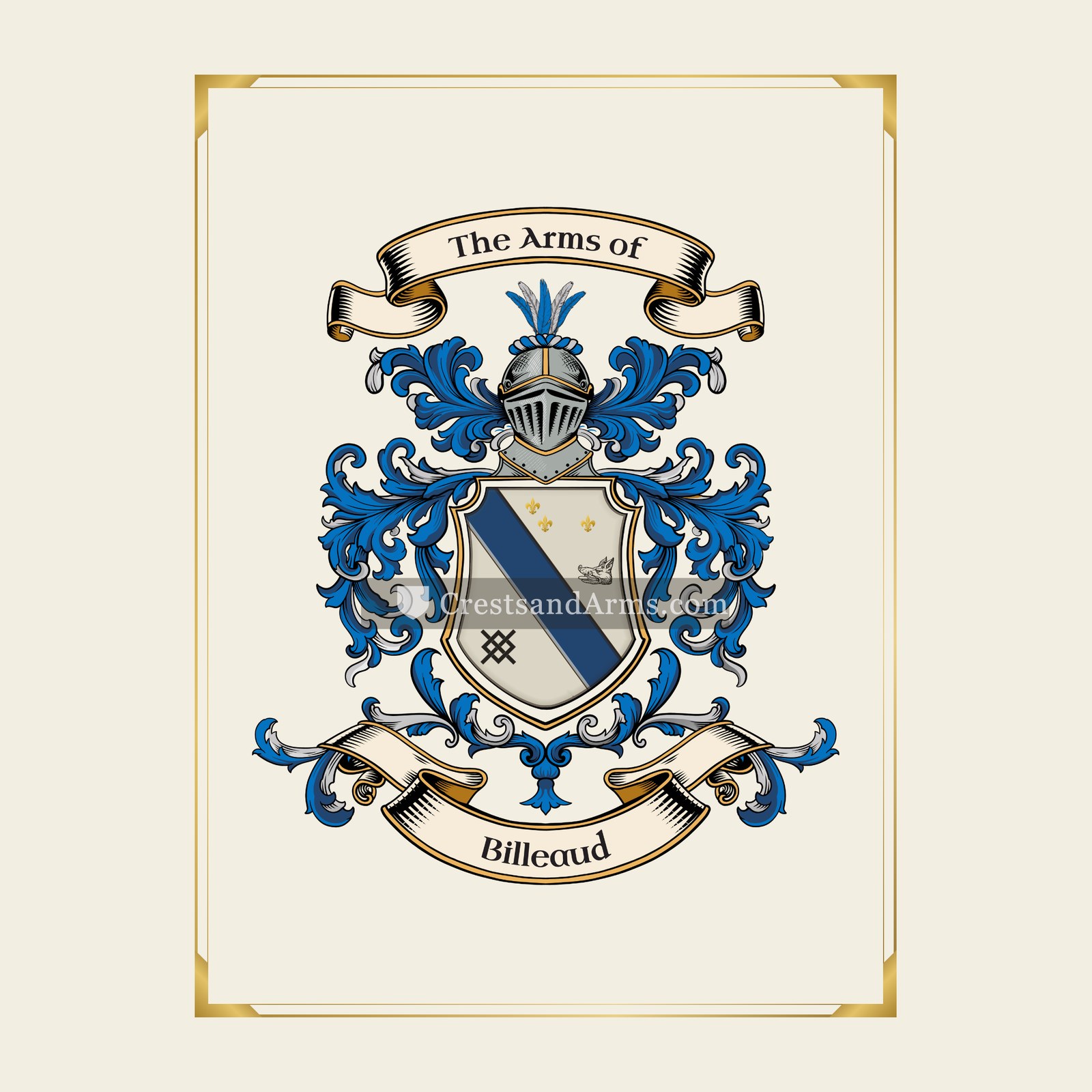 With gold border