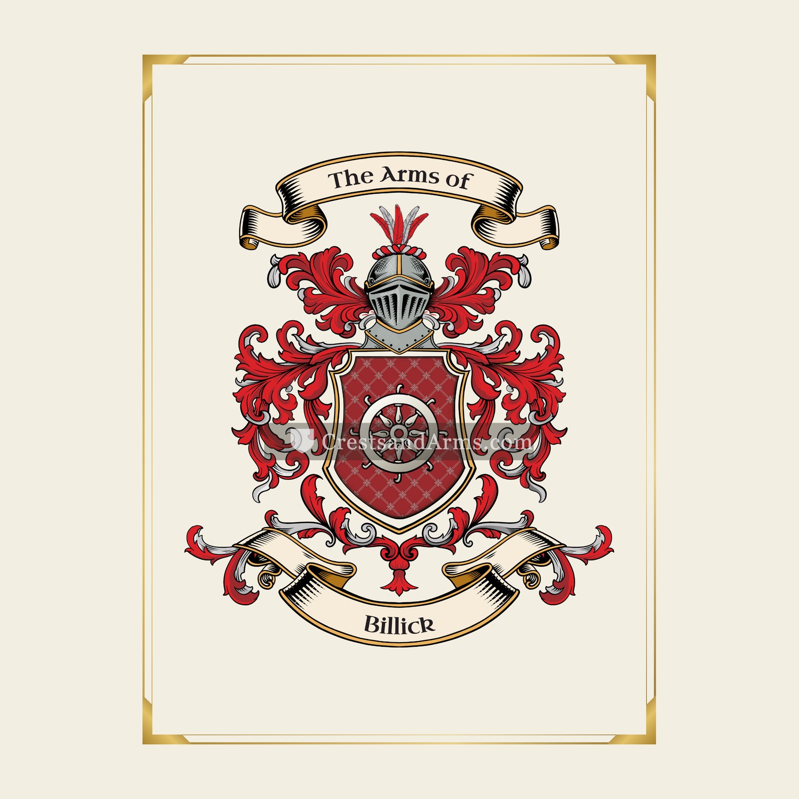 With gold border