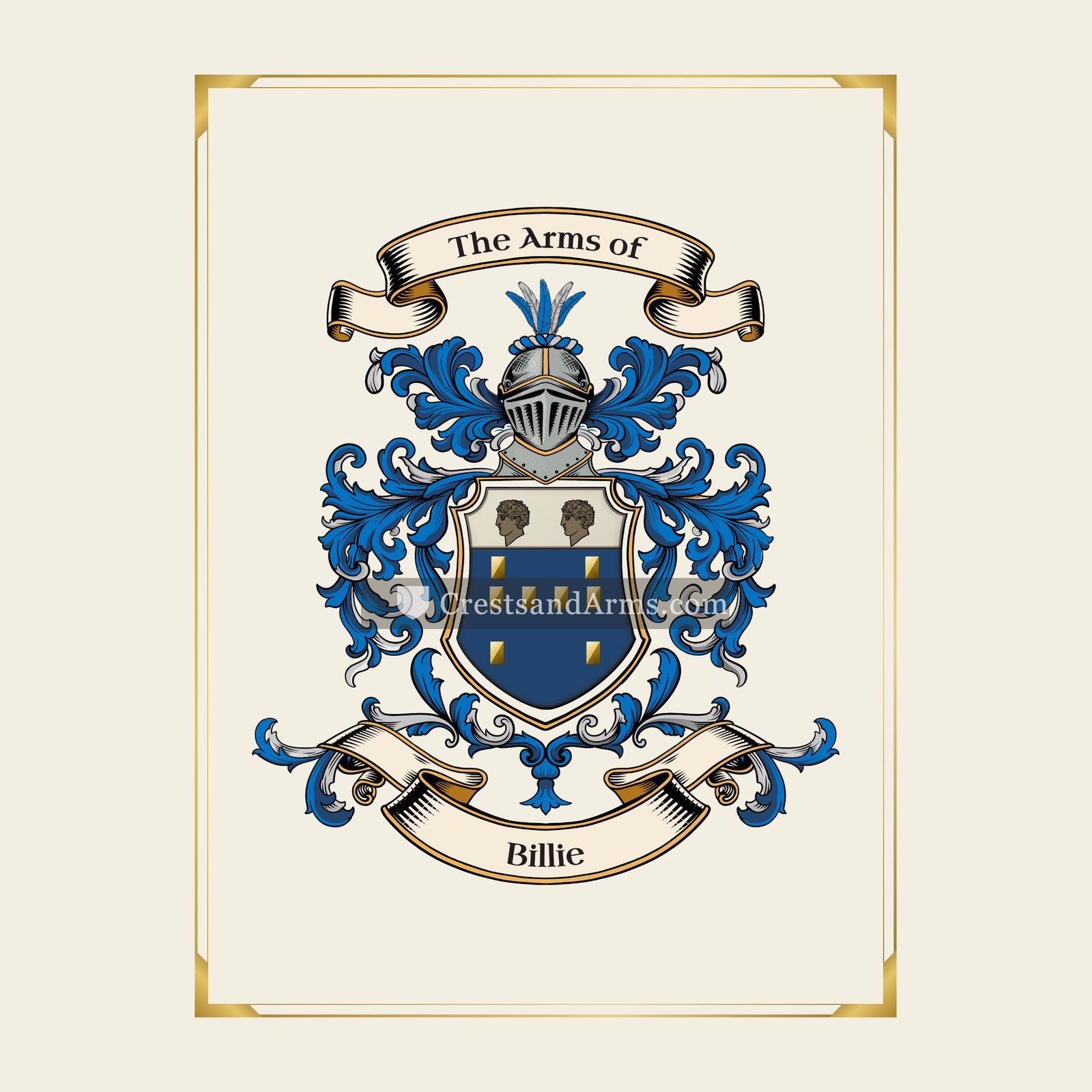 With gold border