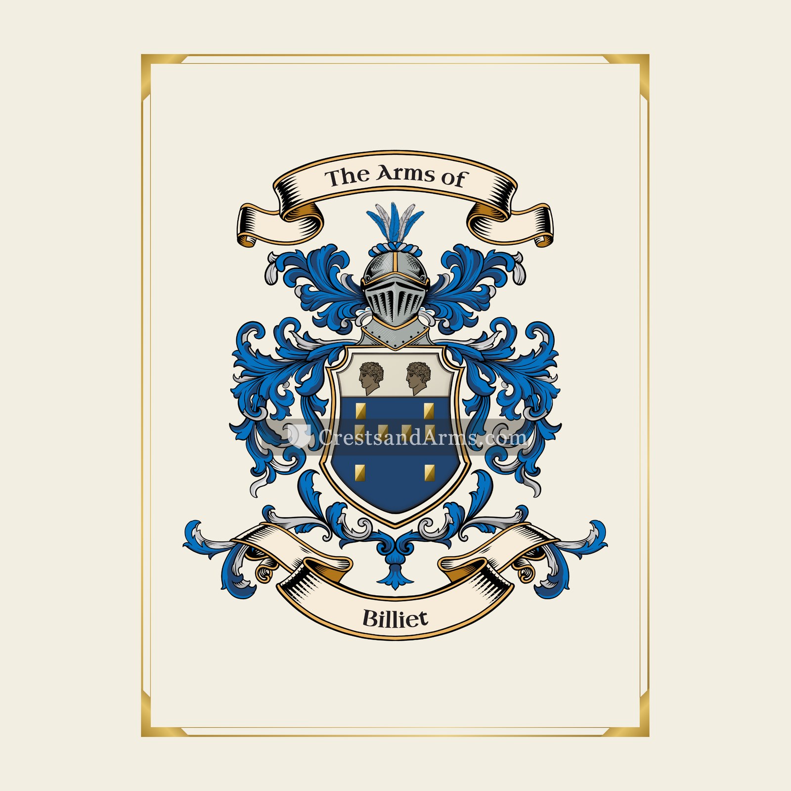 With gold border