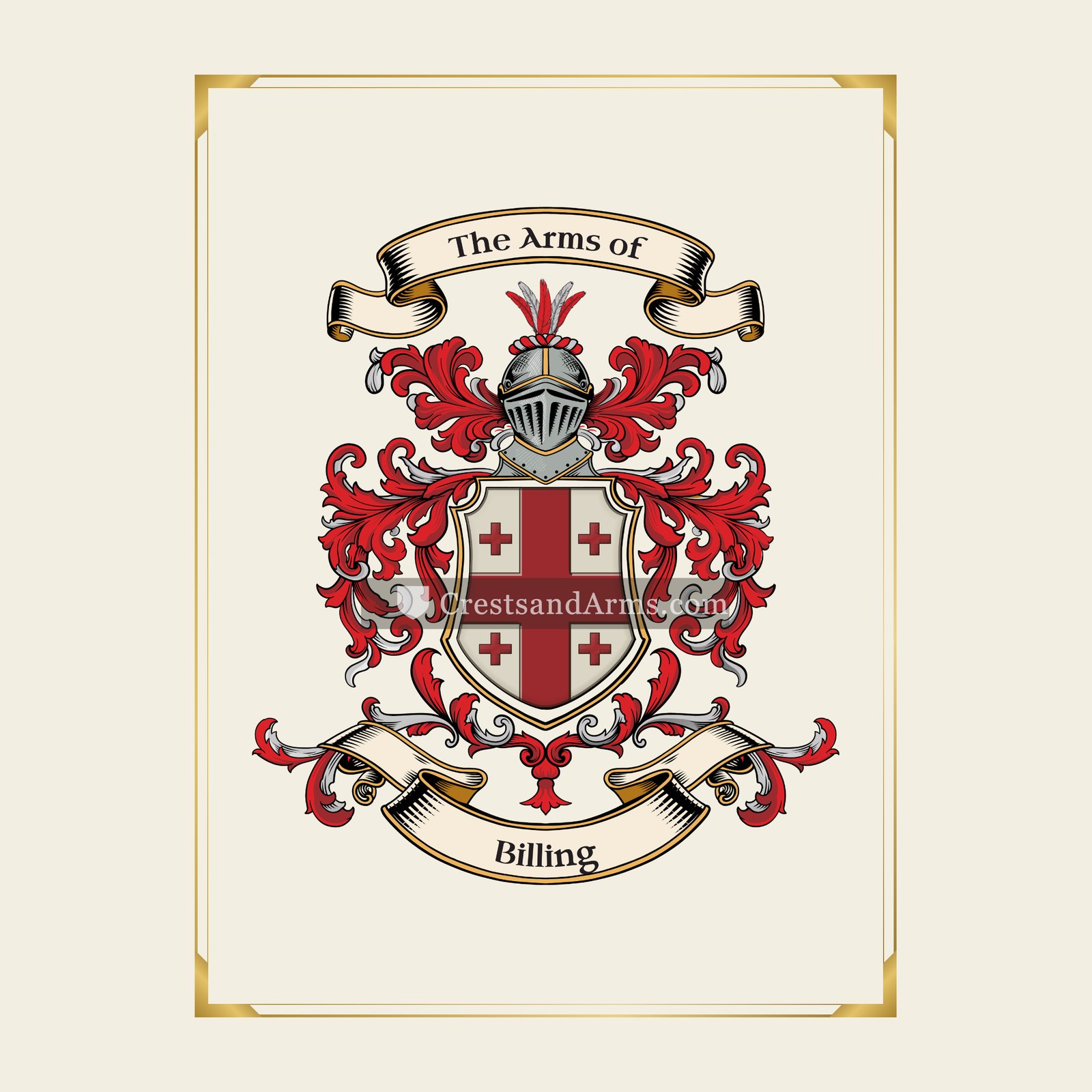 With gold border